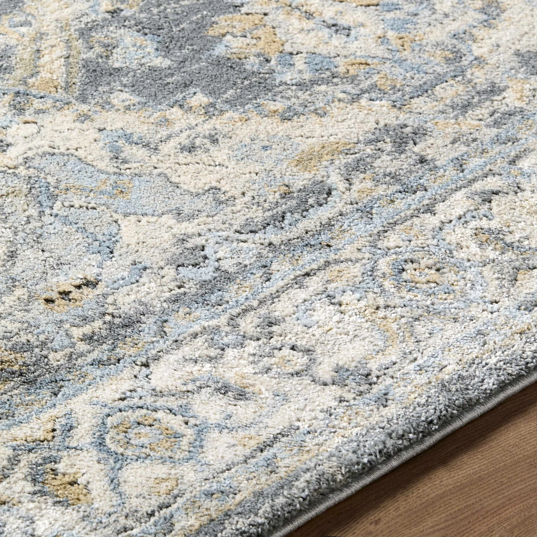 Beige And Yellow Traditional Style Machine Woven Rug - Image 4