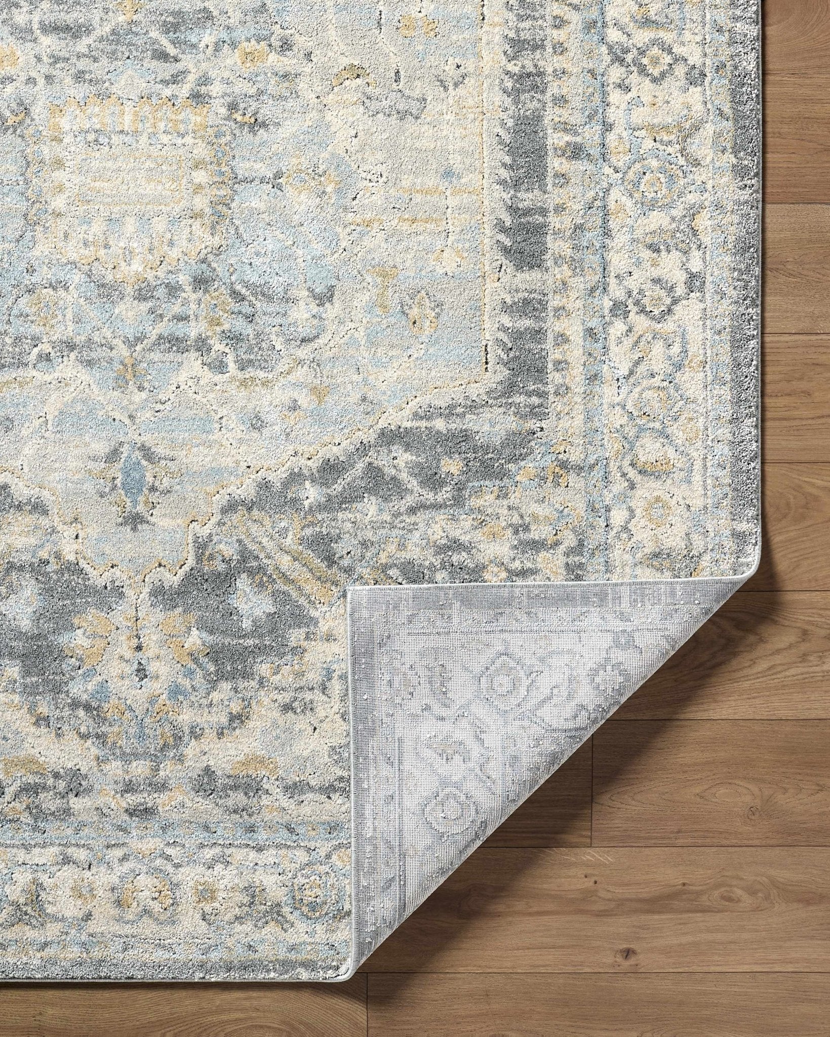 Beige And Yellow Traditional Style Machine Woven Rug - Image 6