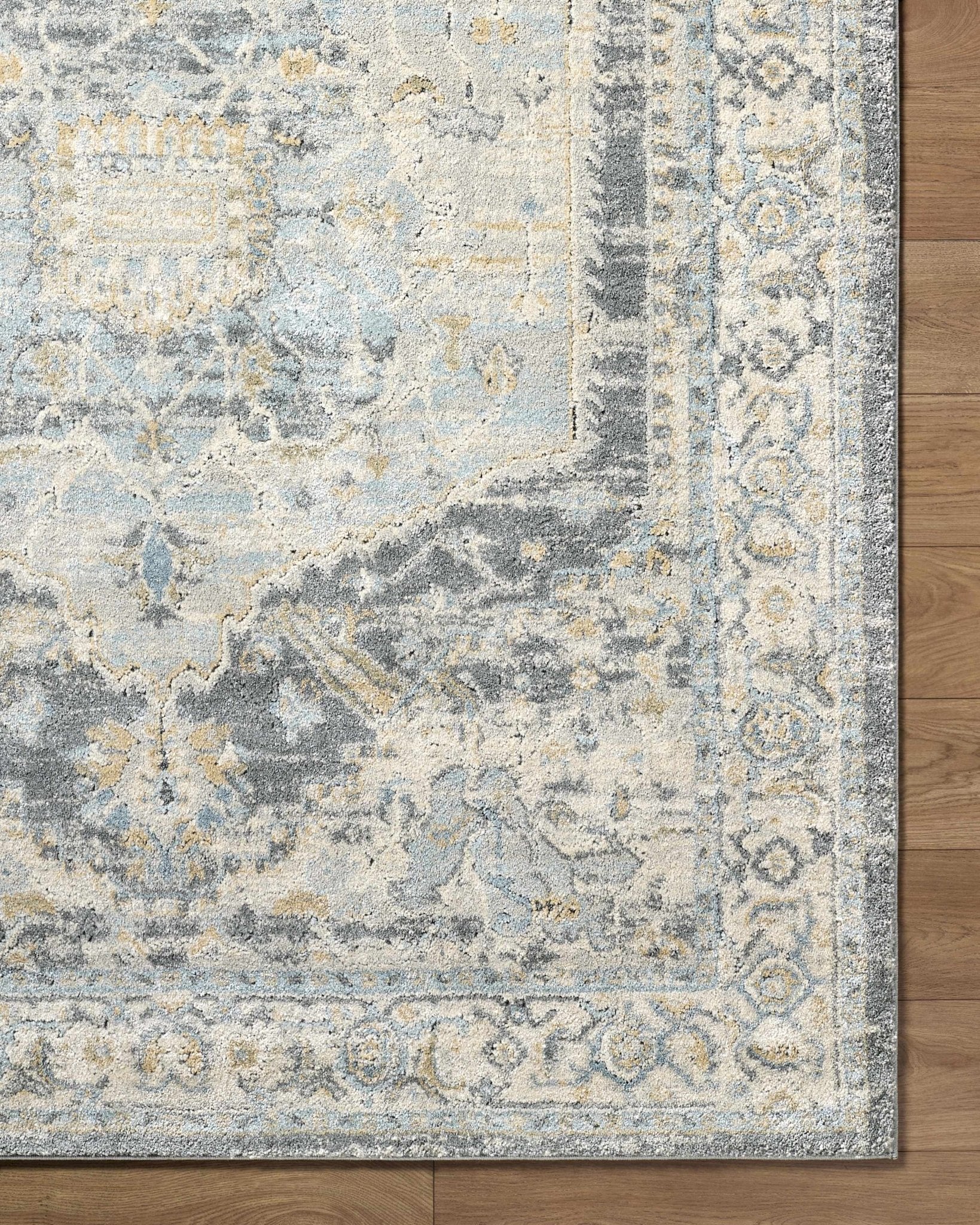 Beige And Yellow Traditional Style Machine Woven Rug - Image 7