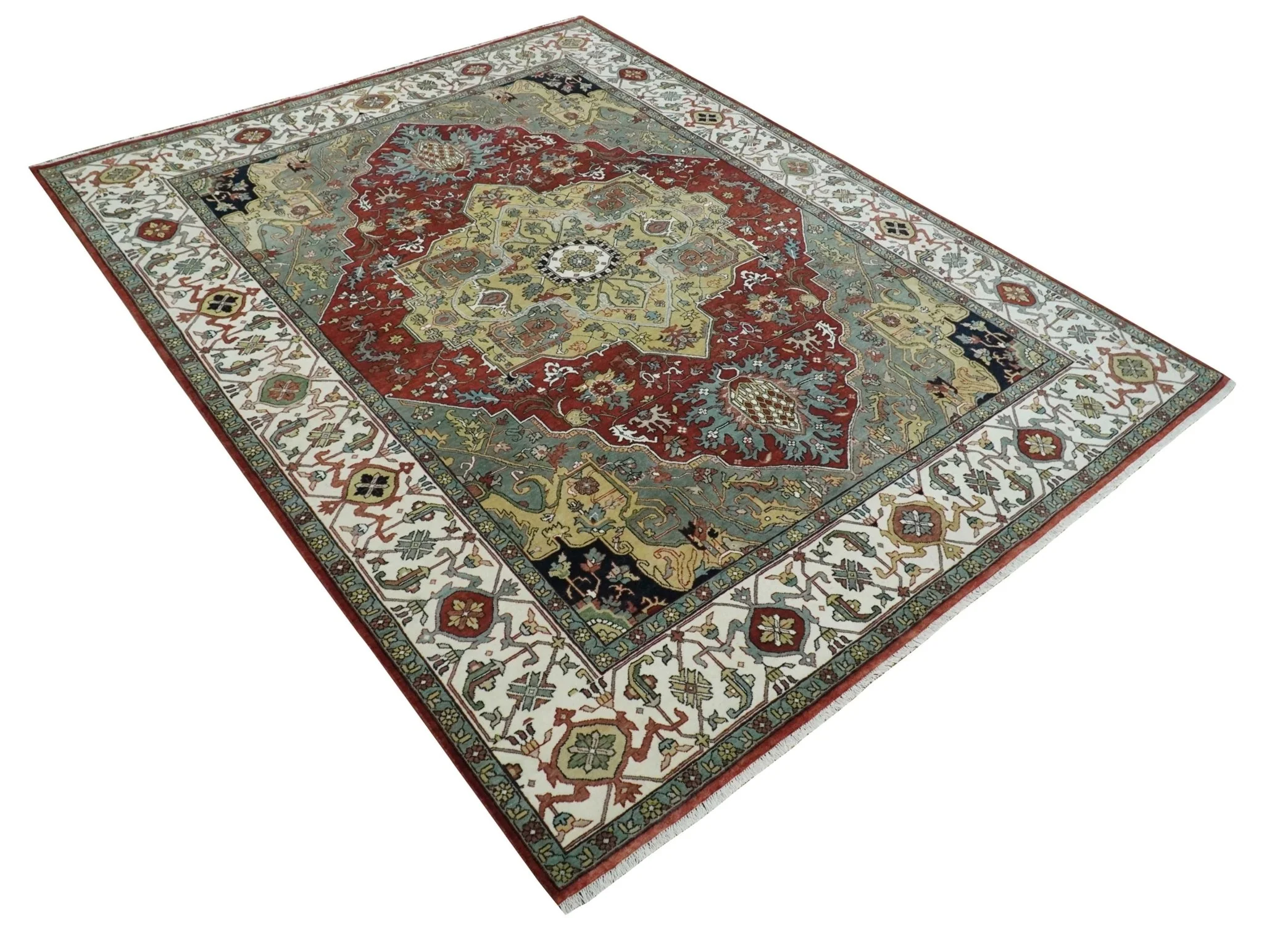 Fine Knots Beige, Brown and Ivory 9x12 Hand knotted Traditional Wool Area Rug - Image 10