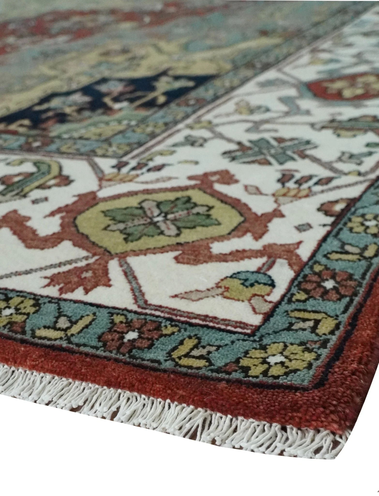 Fine Knots Beige, Brown and Ivory 9x12 Hand knotted Traditional Wool Area Rug - Image 5