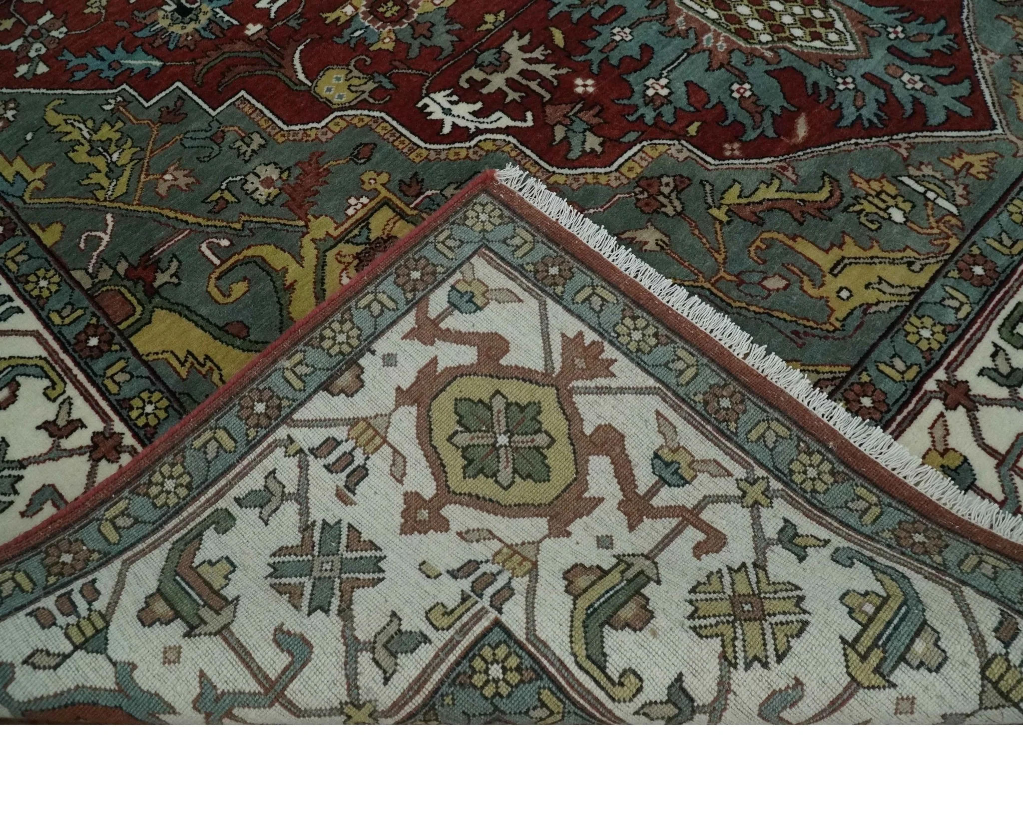 Fine Knots Beige, Brown and Ivory 9x12 Hand knotted Traditional Wool Area Rug - Image 7