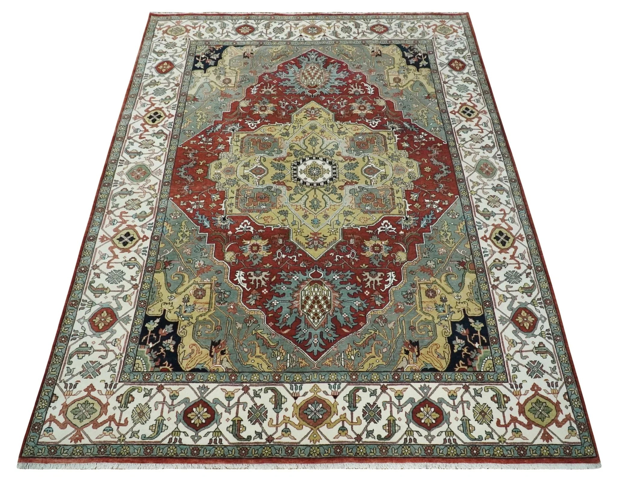 Fine Knots Beige, Brown and Ivory 9x12 Hand knotted Traditional Wool Area Rug - Image 9