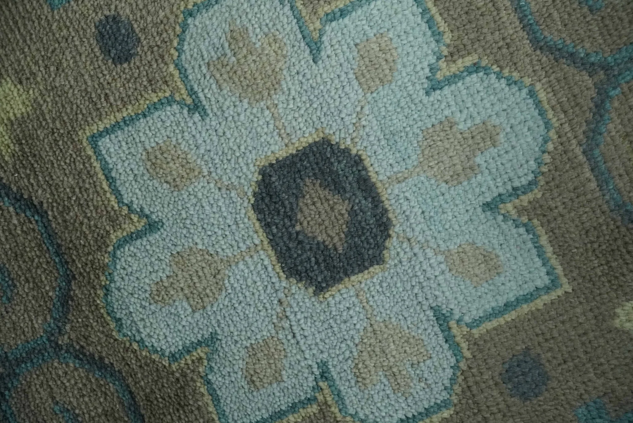 Beige, Brown and Silver Hand Knotted Traditional Multi size wool Area Rug - Image 5