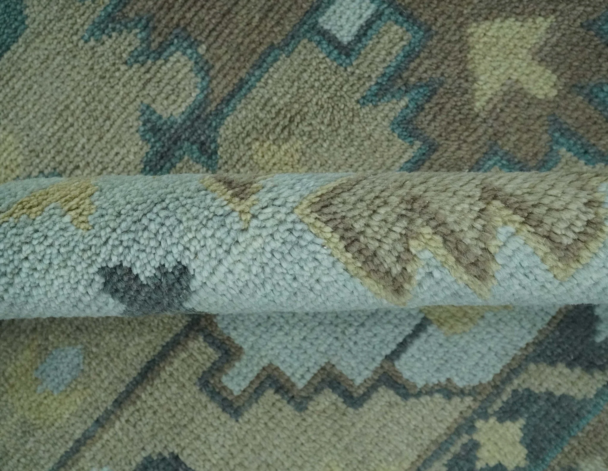 Beige, Brown and Silver Hand Knotted Traditional Multi size wool Area Rug - Image 7