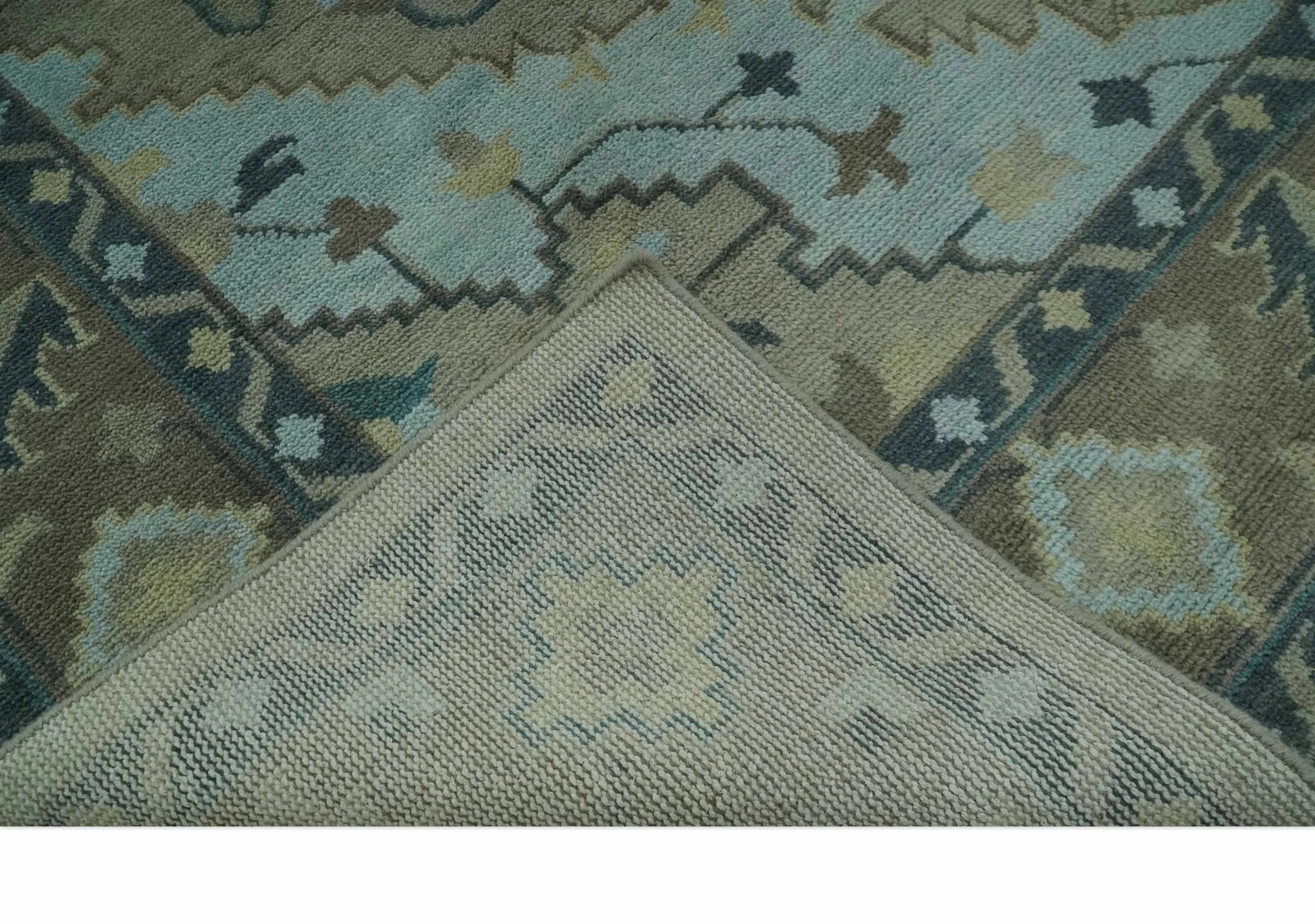 Beige, Brown and Silver Hand Knotted Traditional Multi size wool Area Rug - Image 8
