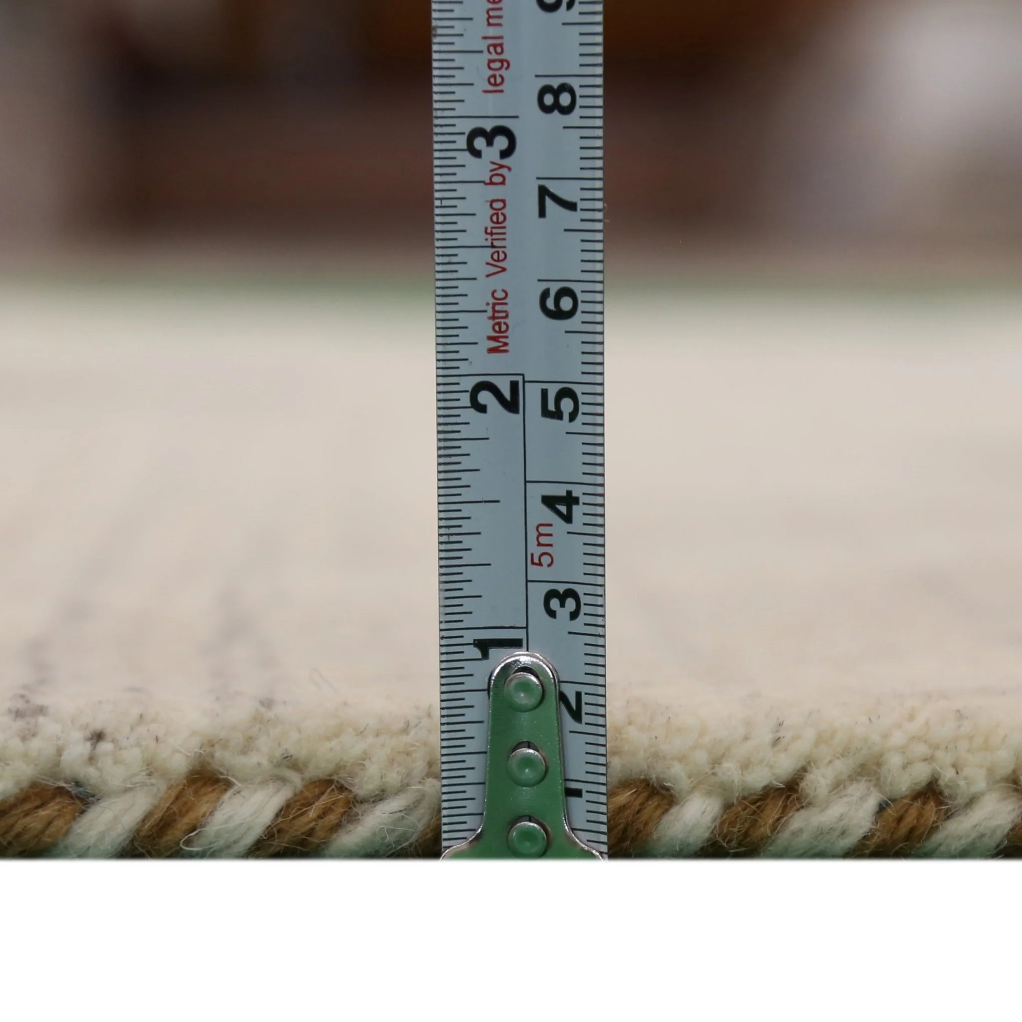 Beige Center Medallion Design Hand Loomed Wool Area Rug - Image 7