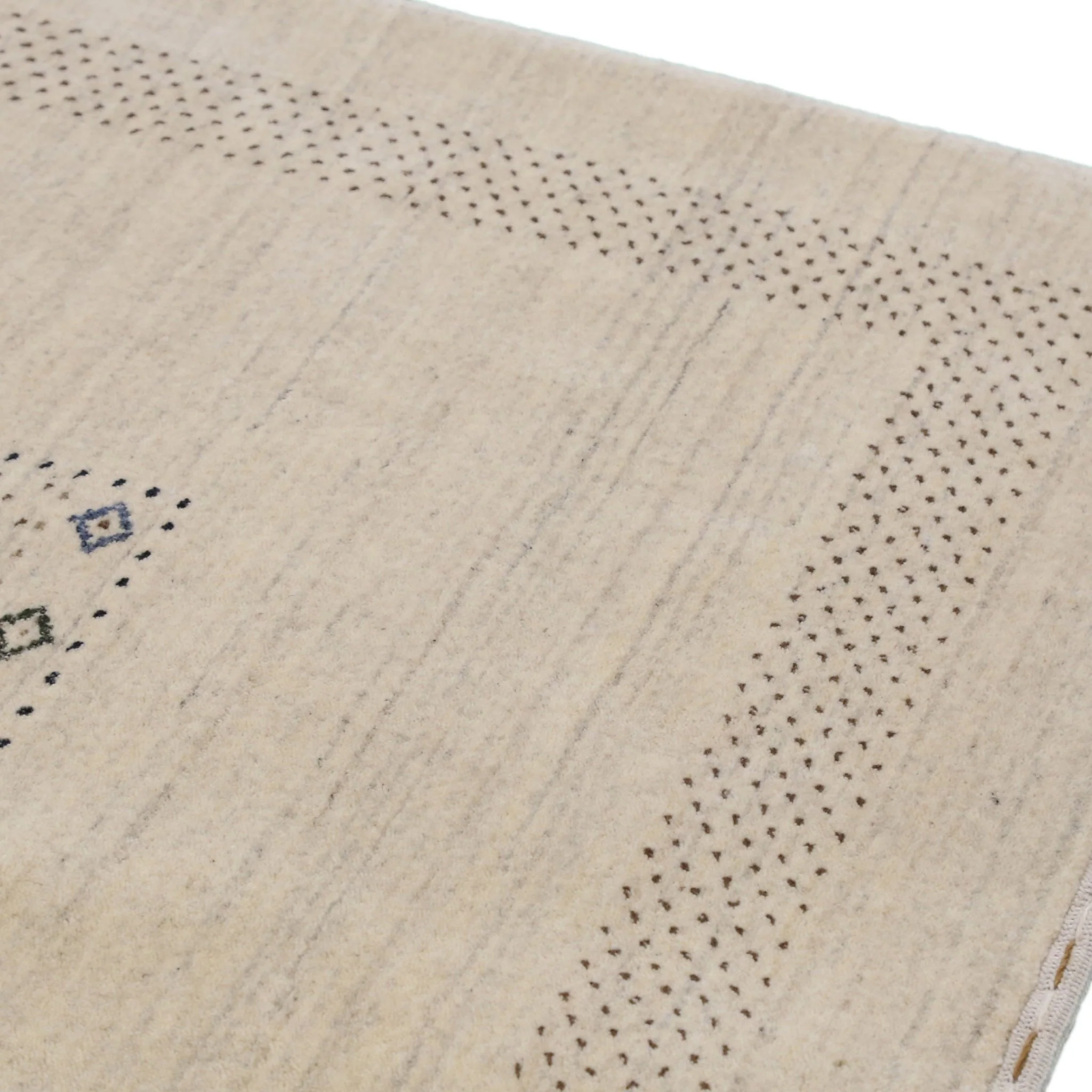 Beige Center Pattern Design Hand Loomed Wool Area Rug - Image 4