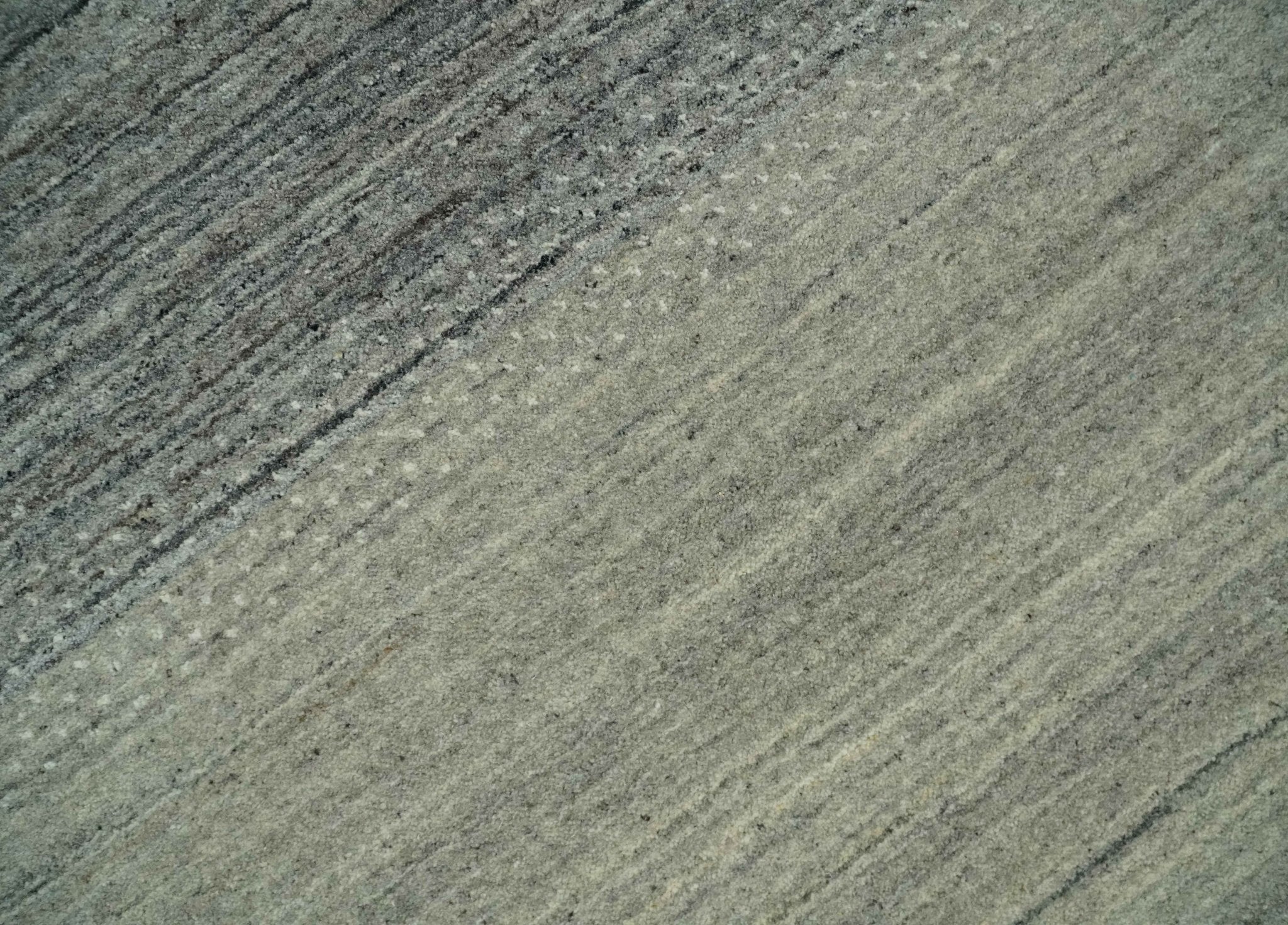 5x8 Ivory, Gray and Black Striped Wool Hand Woven Southwestern Gabbeh Rug | KNT18 - Image 4