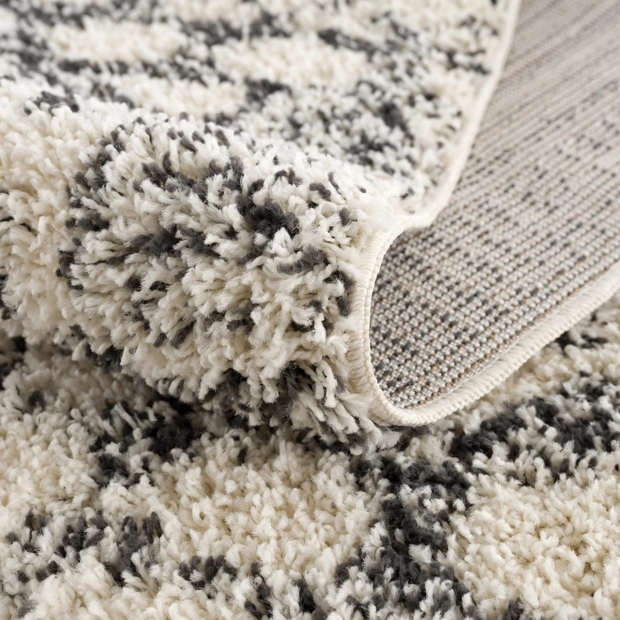 Beige and Charcoal Geometrical Design Moroccan Style Area Rug - Image 8