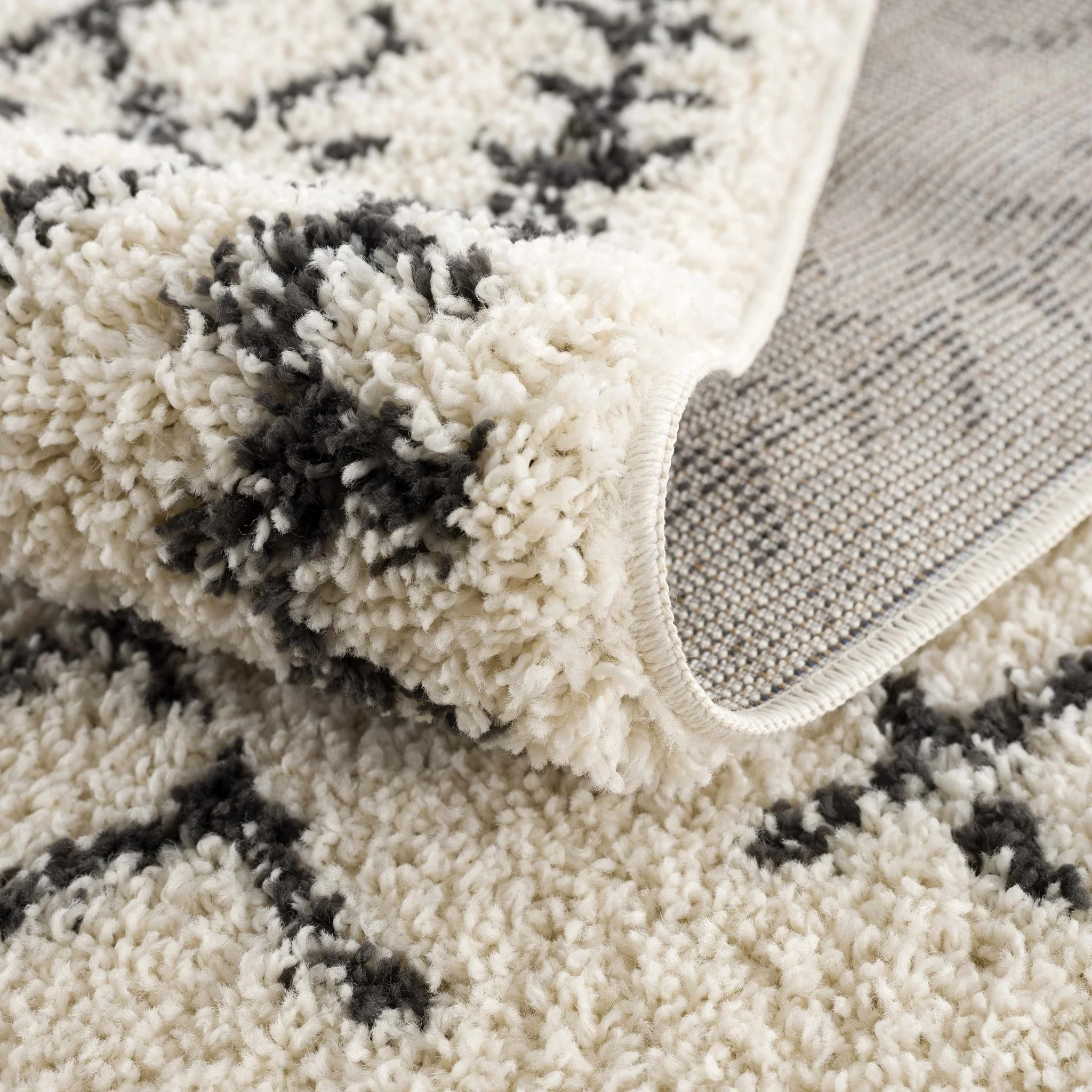 Beige and Charcoal Geometrical Design Moroccan Style Tribal Trellis Rug - Image 18