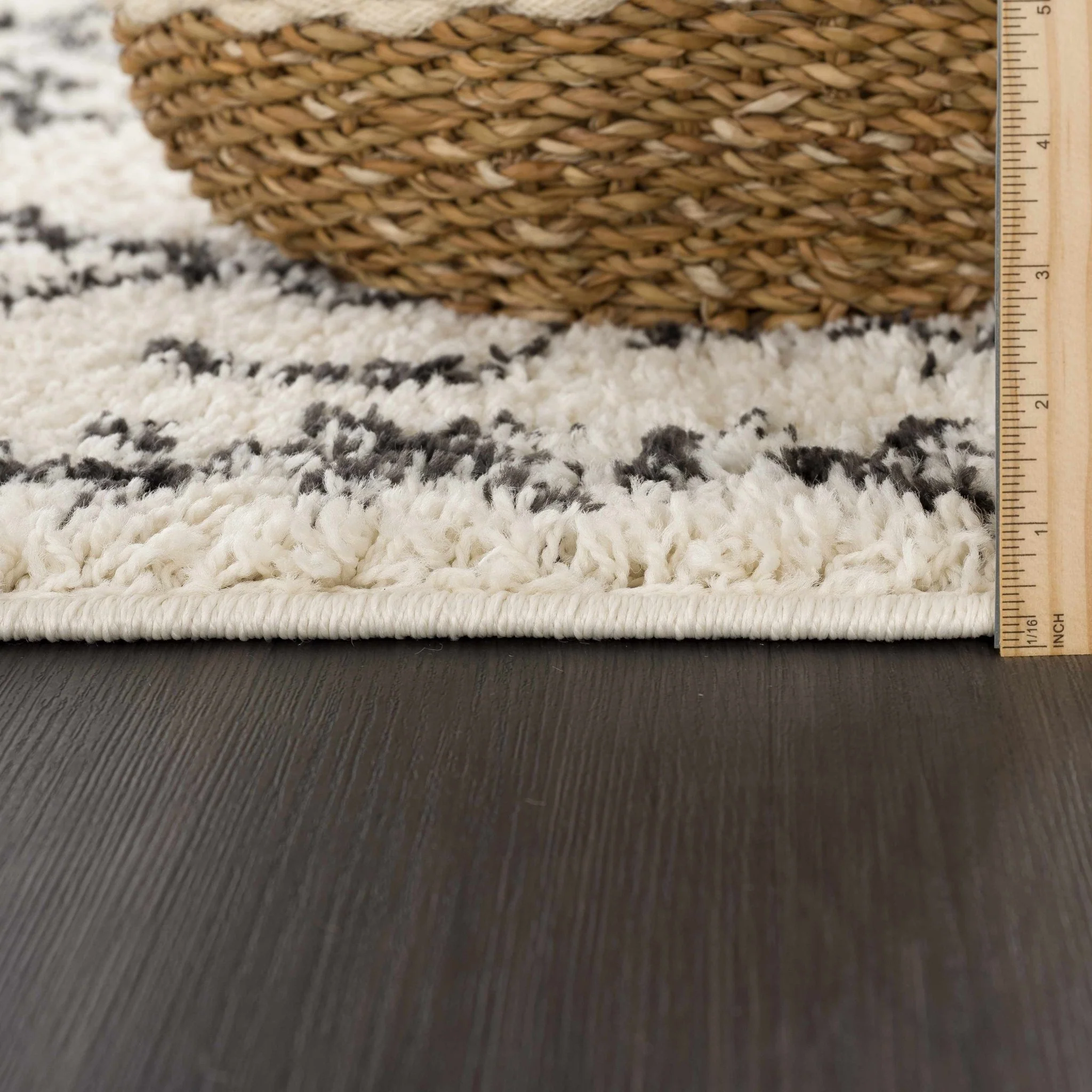Beige and Charcoal Geometrical Design Moroccan Style Tribal Trellis Rug - Image 26