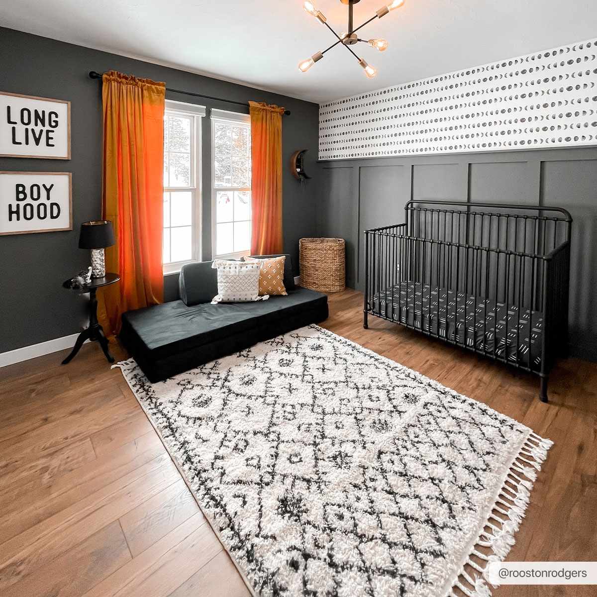 Beige and Charcoal Geometrical Design Moroccan Style Tribal Trellis Rug - Image 3