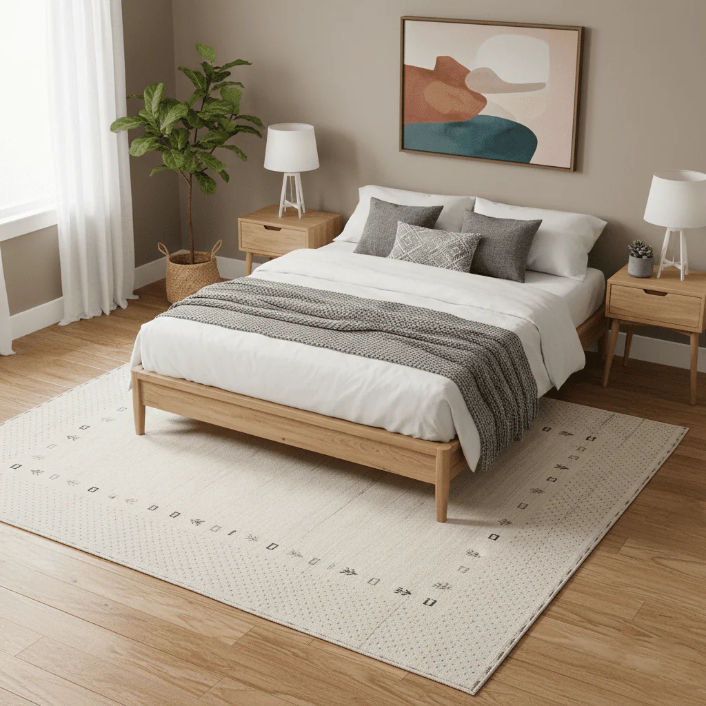 Beige Contemporary Gabbeh Border Design Hand Loomed Wool Rug - Image 2
