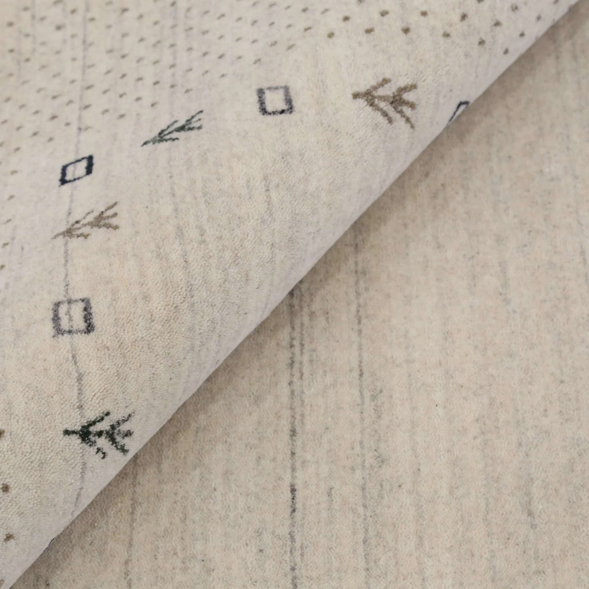 Beige Contemporary Gabbeh Border Design Hand Loomed Wool Rug - Image 3
