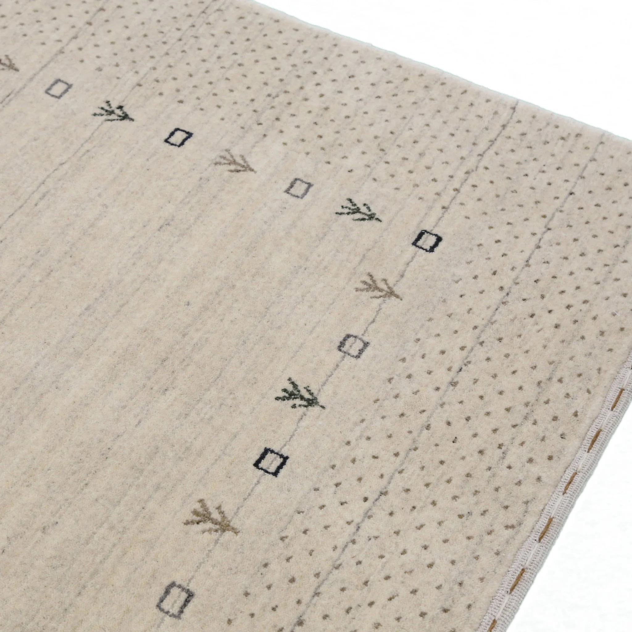 Beige Contemporary Gabbeh Border Design Hand Loomed Wool Rug - Image 6
