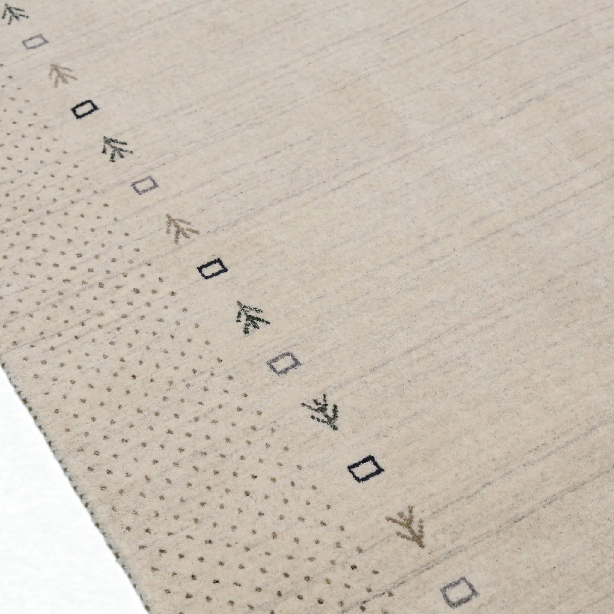 Beige Contemporary Gabbeh Border Design Hand Loomed Wool Rug - Image 7