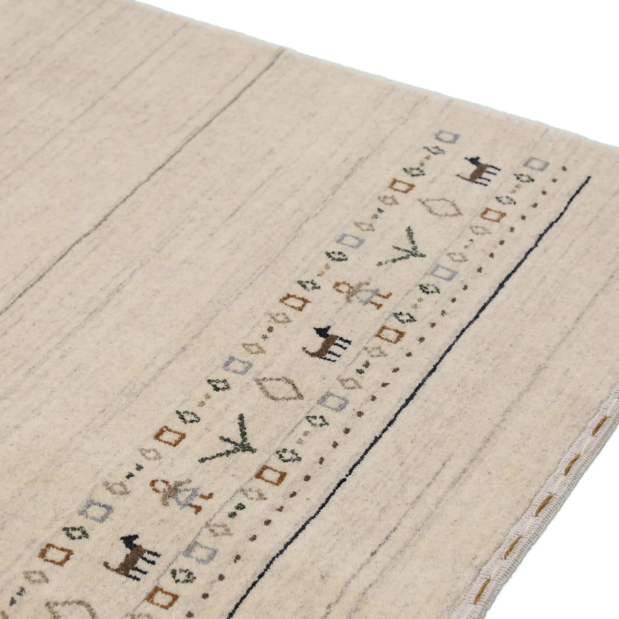 Beige Contemporary Pattern Hand Loomed Wool Area Rug - Image 11