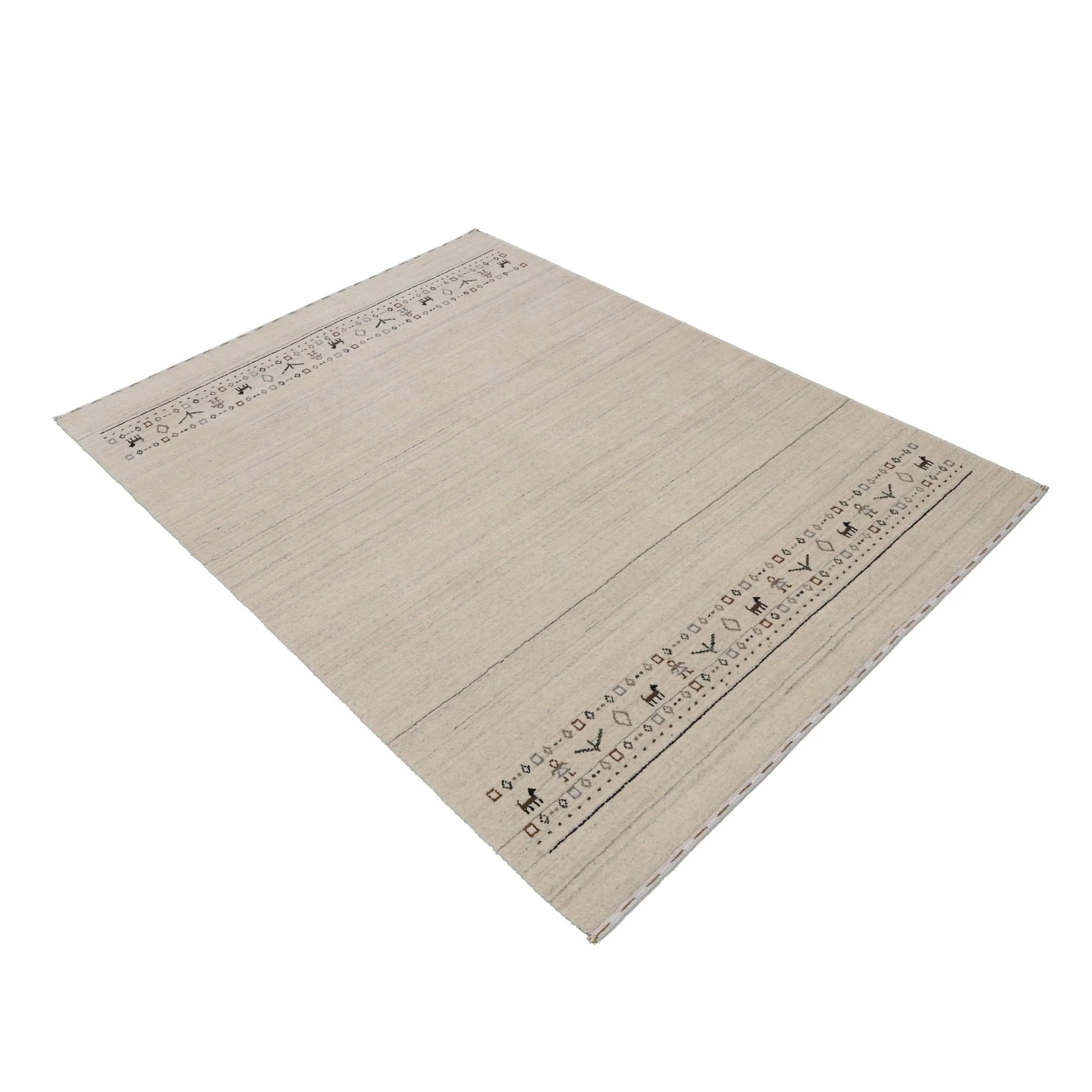 Beige Contemporary Pattern Hand Loomed Wool Area Rug - Image 13