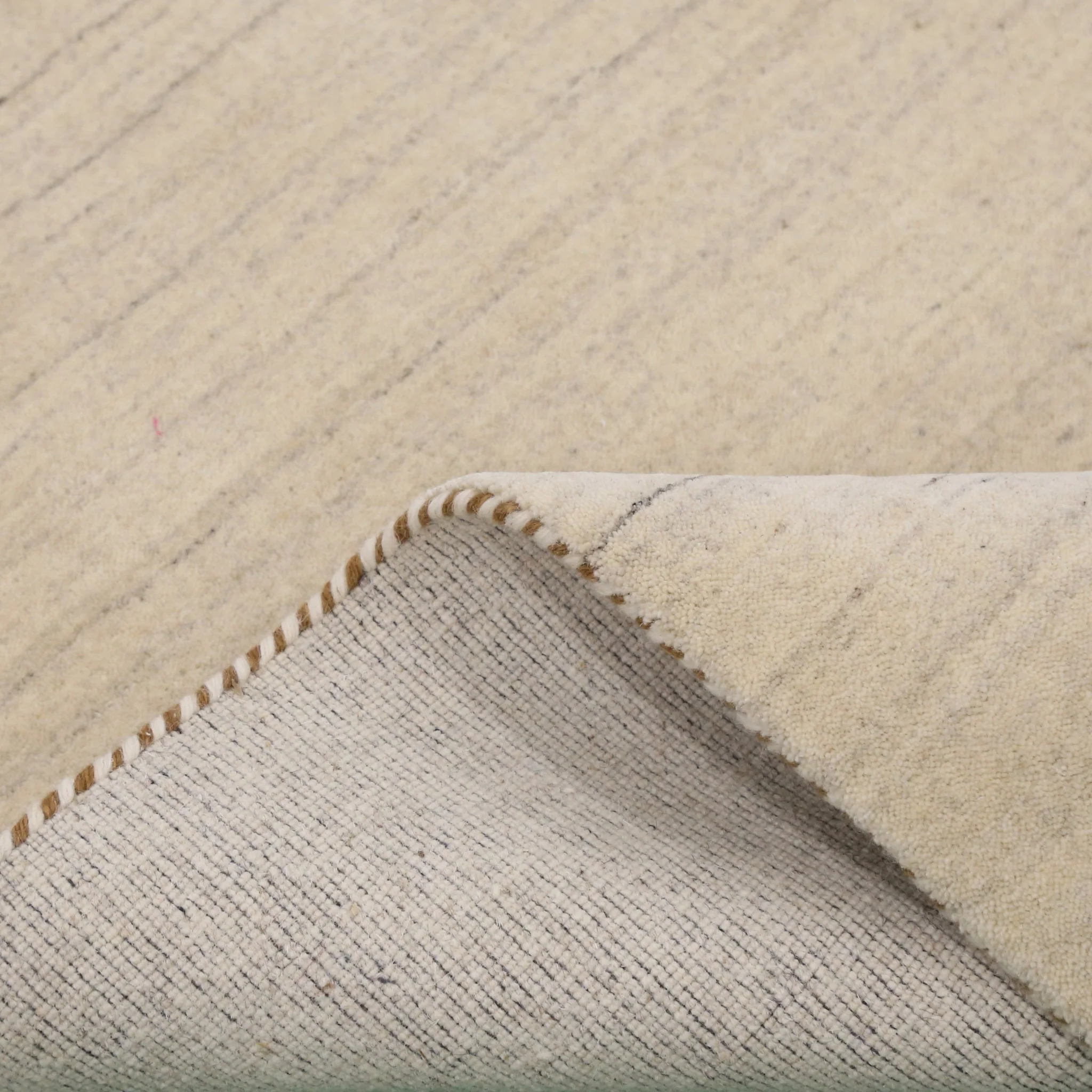 Beige Contemporary Pattern Hand Loomed Wool Area Rug - Image 6