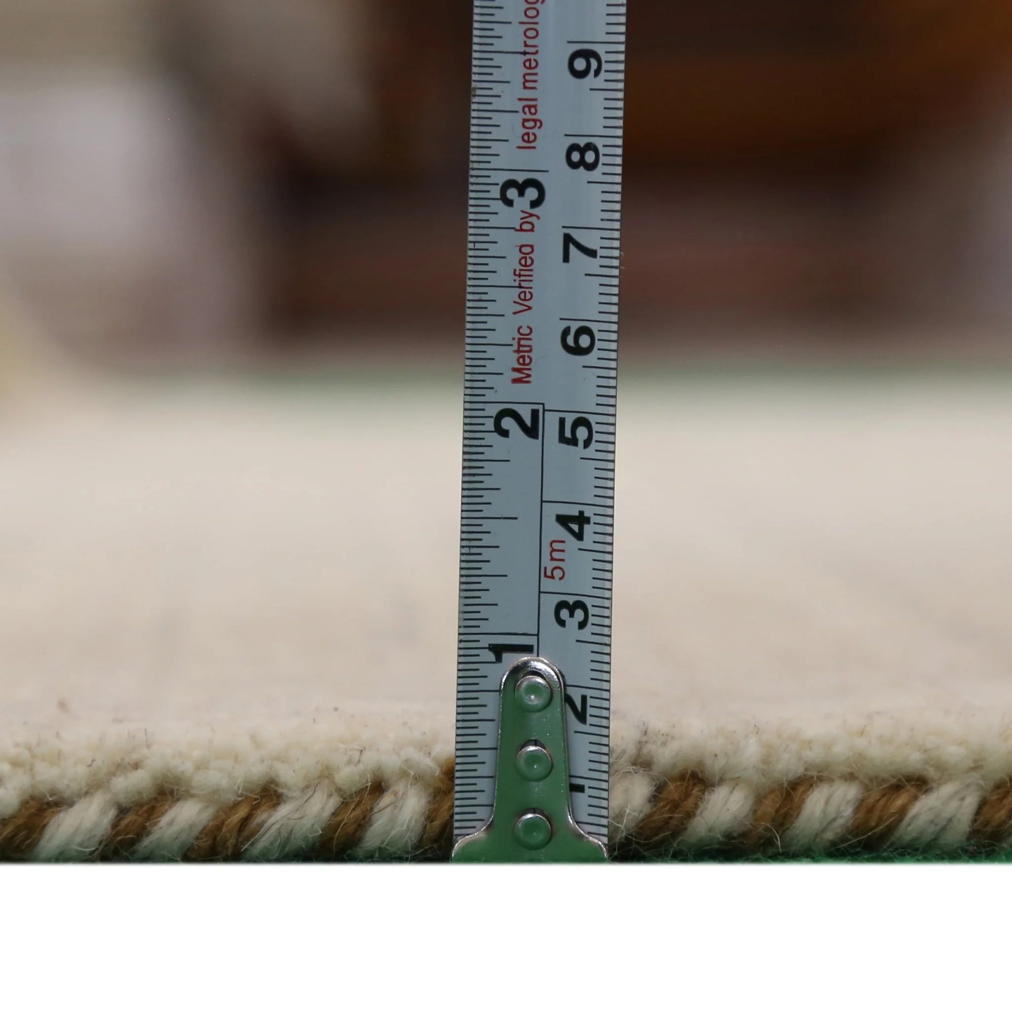 Beige Contemporary Pattern Hand Loomed Wool Area Rug - Image 8