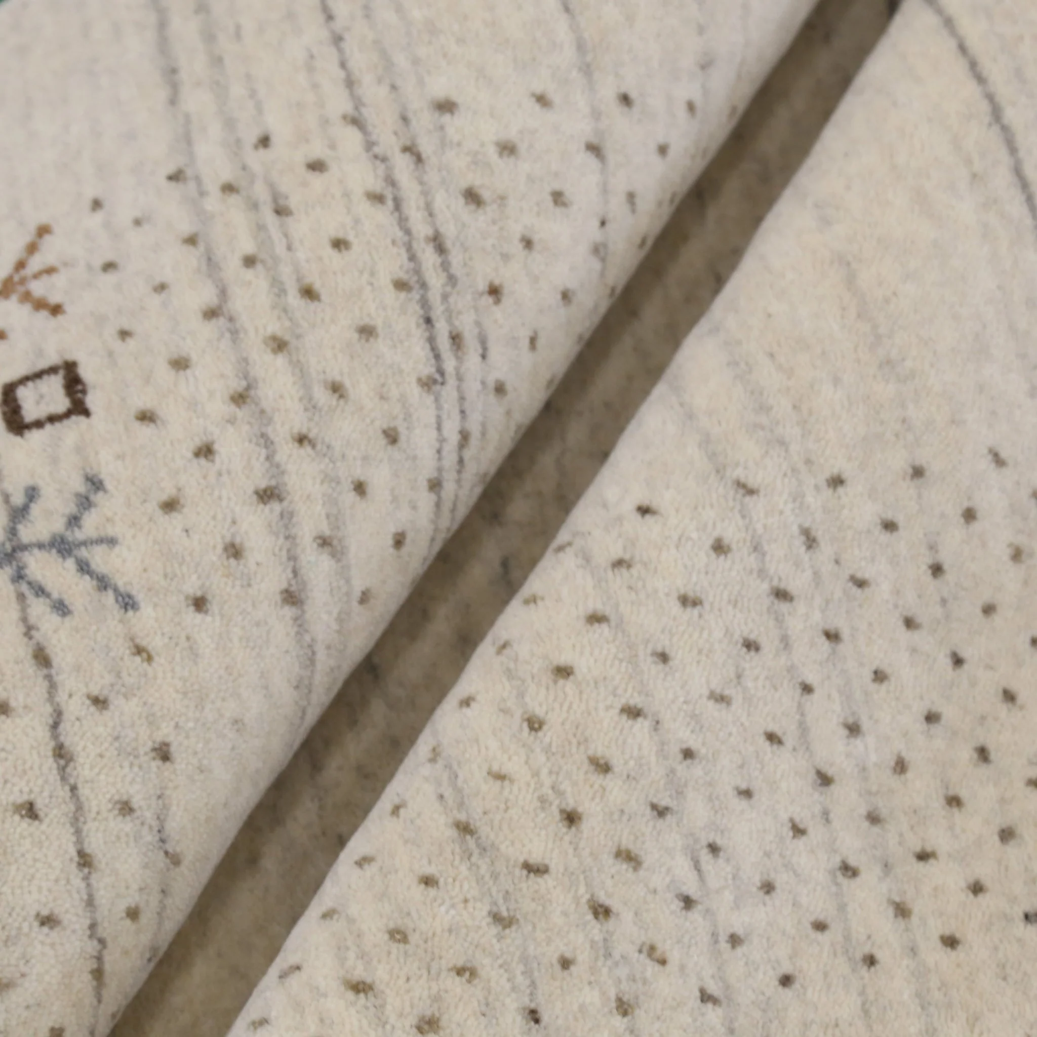 Beige Contemporary Solid Border Design Hand Loomed Wool Area Rug - Image 13