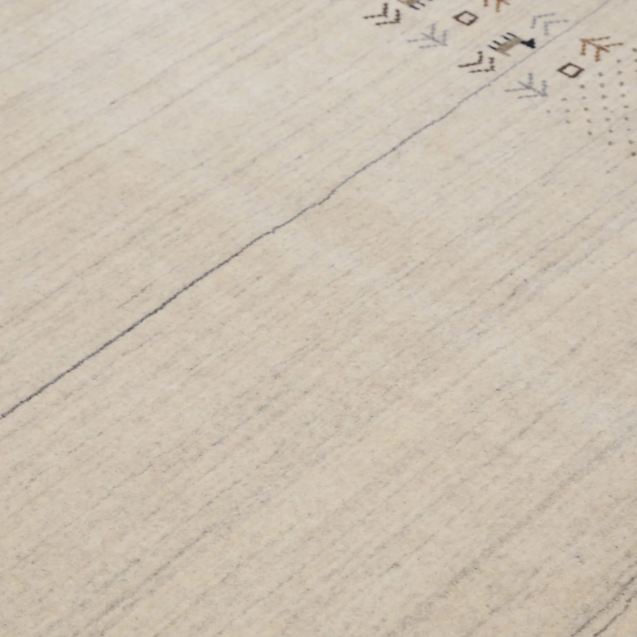 Beige Contemporary Solid Border Design Hand Loomed Wool Area Rug - Image 8