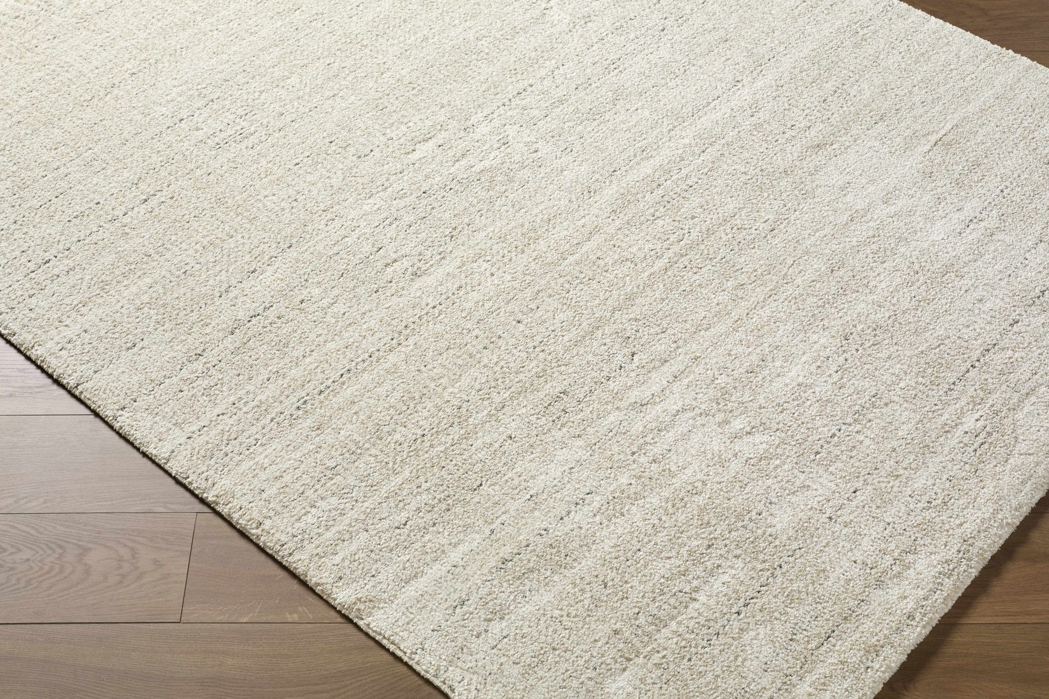 Beige Solid Contemporary Style Machine Woven Area Rug - Image 4