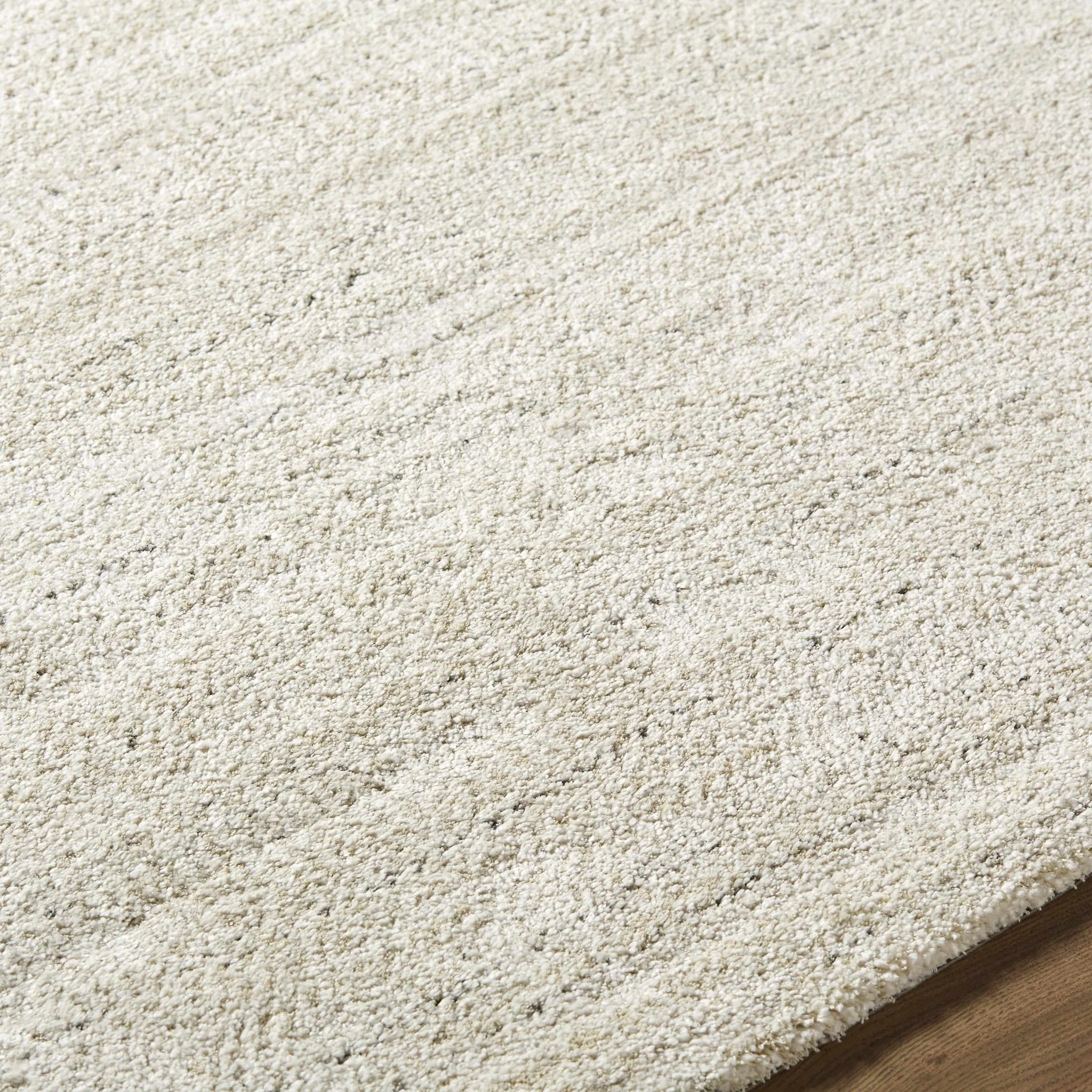 Beige Solid Contemporary Style Machine Woven Area Rug - Image 6