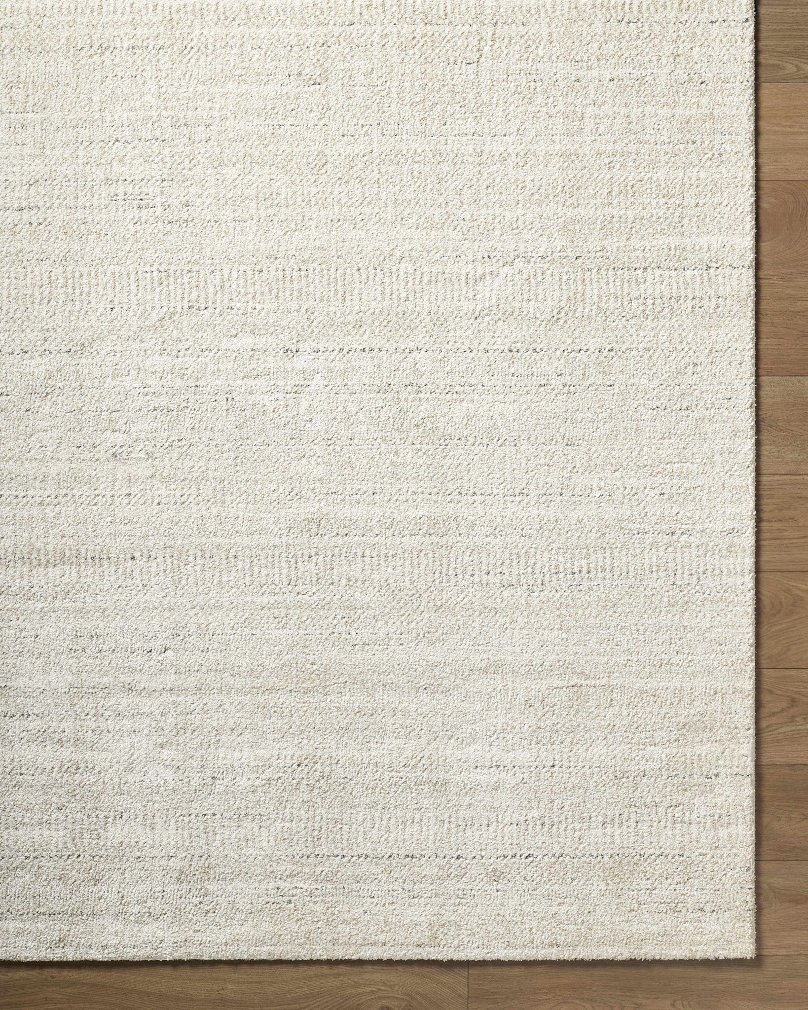 Beige Solid Contemporary Style Machine Woven Area Rug - Image 7