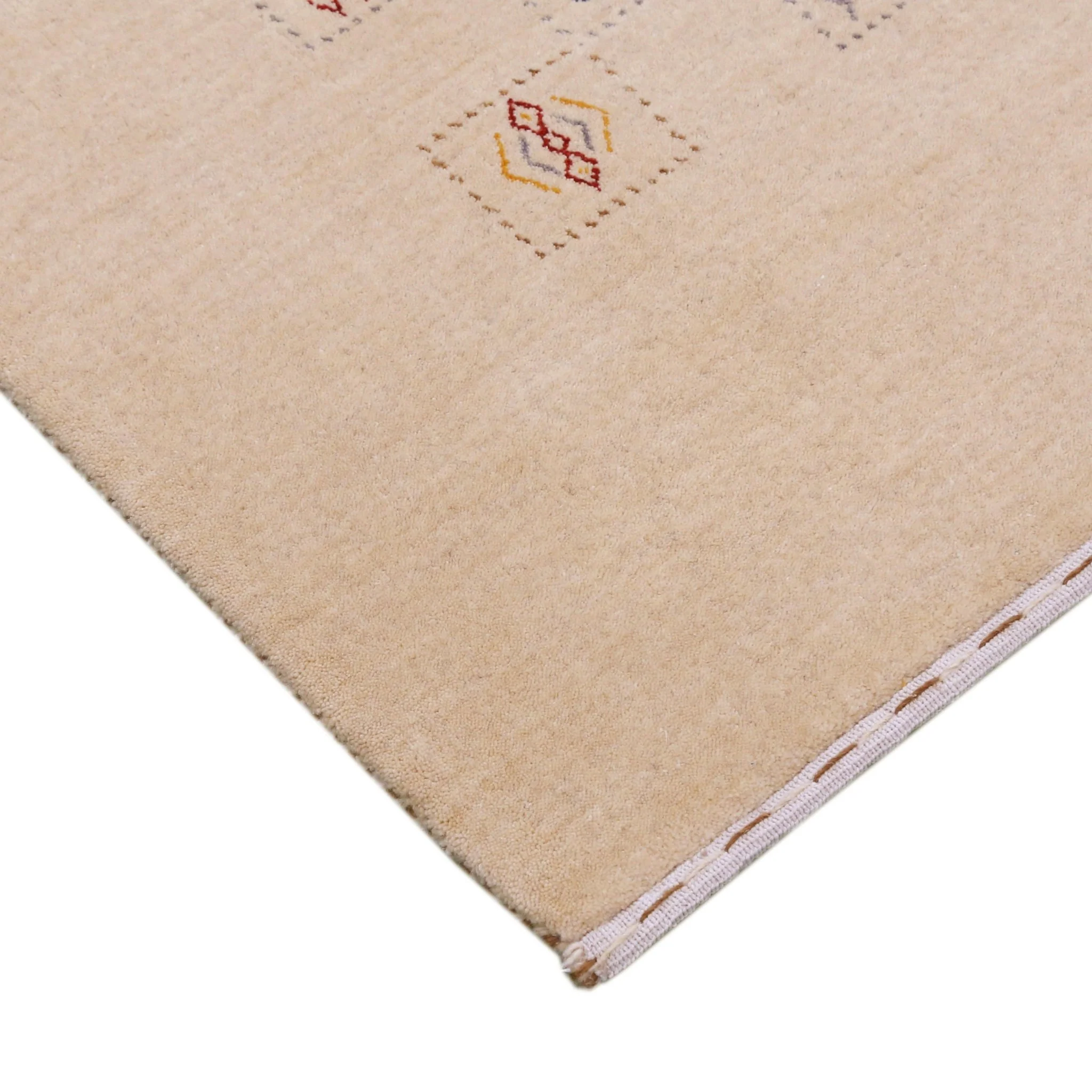 Beige Contemporary Tribal Design Hand Loomed Wool Rug - Image 7