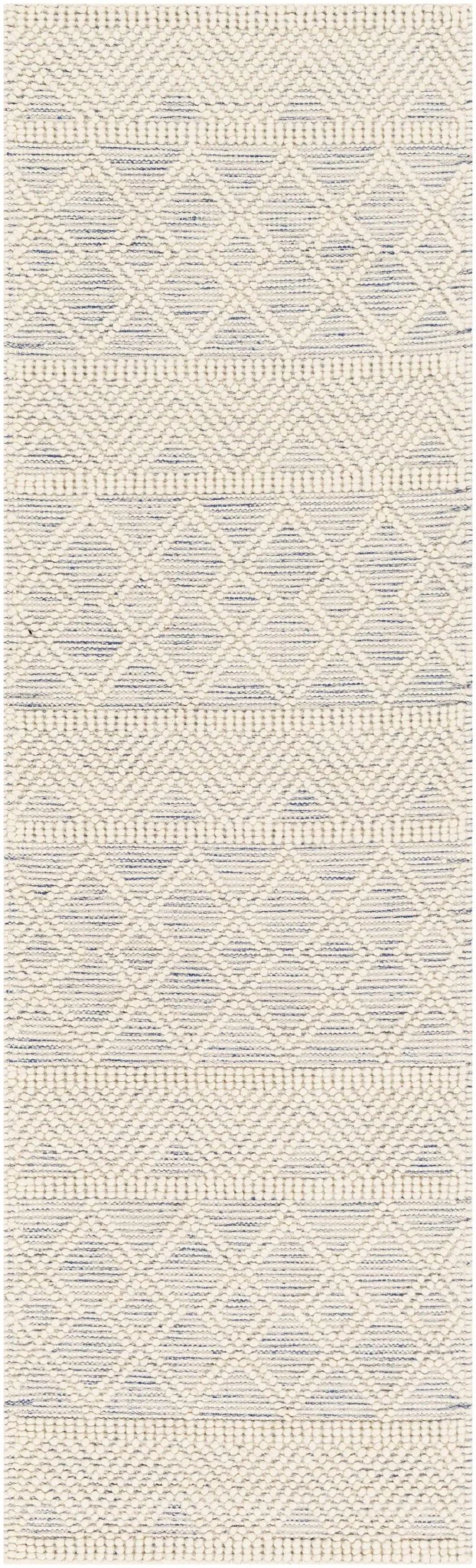 Traditional Beige Flatwoven Dhurrie Rug Woolen Chunky and Soft Trellis Wool Area Rug - Image 6