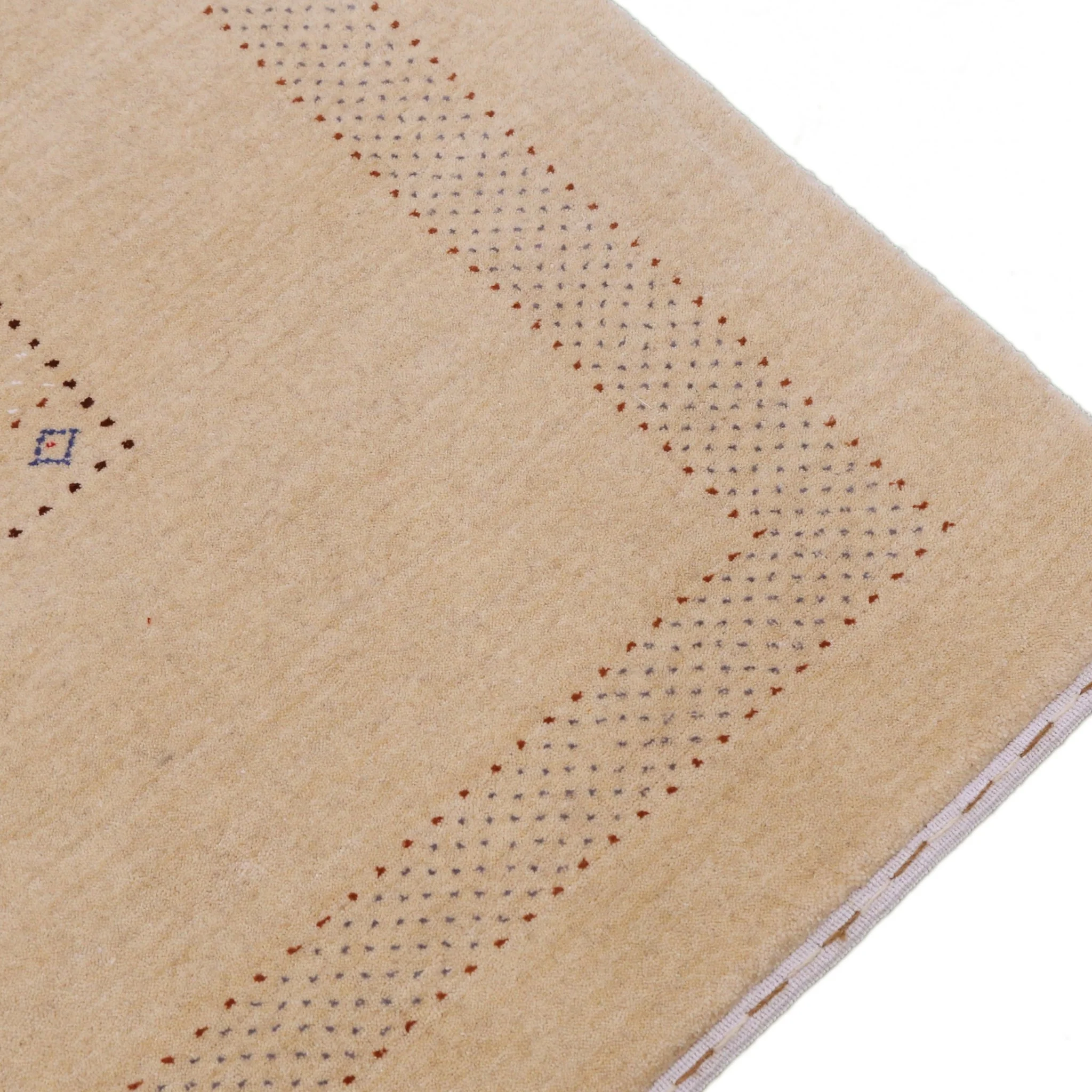 Beige Center Pattern Hand Loomed Wool Area Rug - Image 10