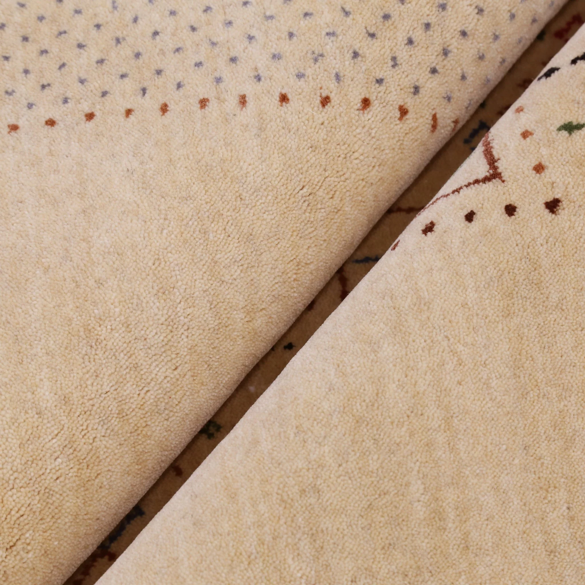Beige Center Pattern Hand Loomed Wool Area Rug - Image 11