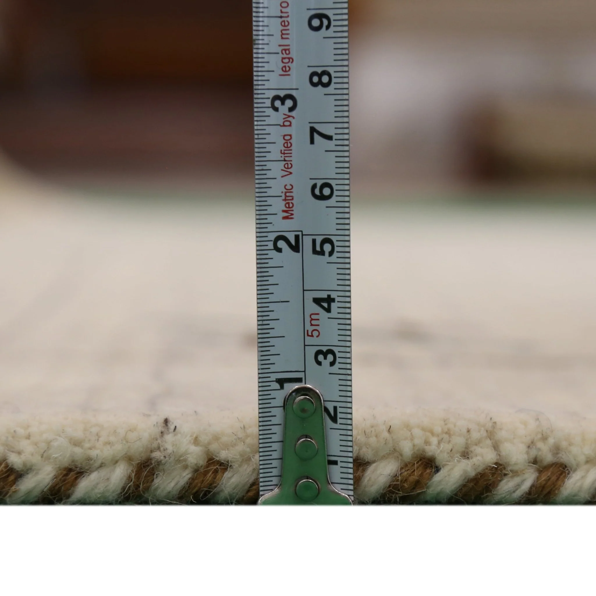 Beige Gabbeh Border Design Hand Loomed Wool Area Rug - Image 7