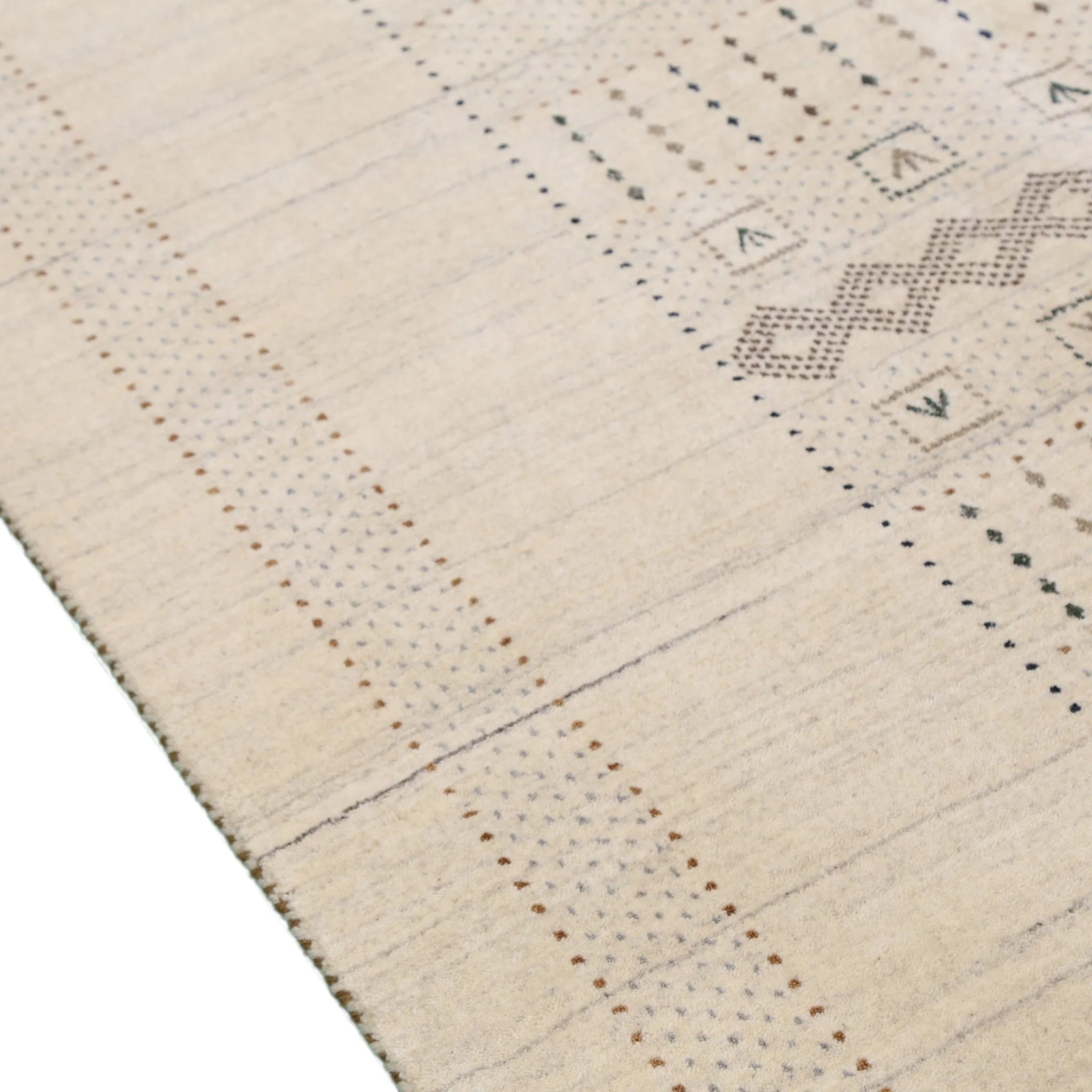 Beige Gabbeh Design Hand Loomed Wool Area Rug - Image 10