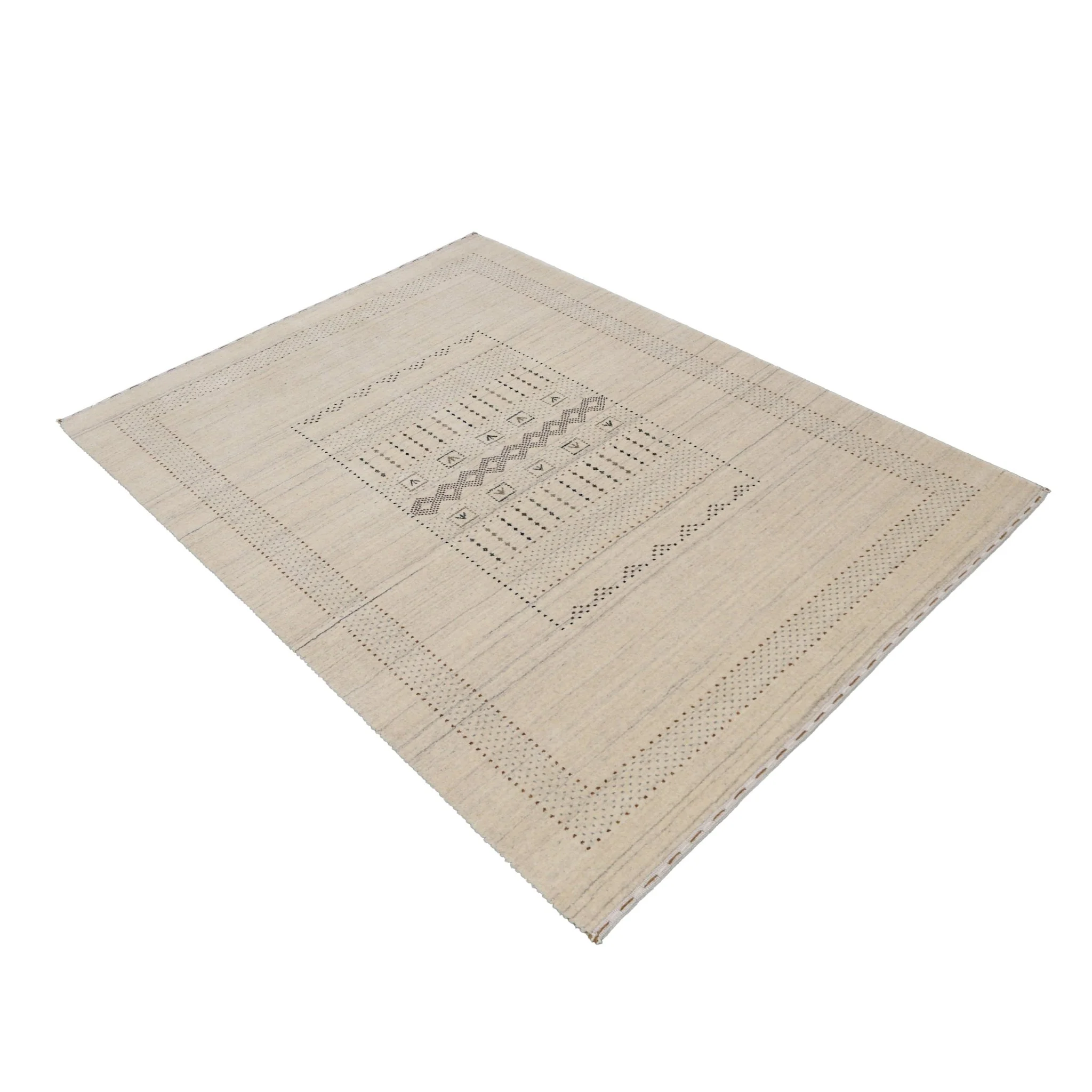 Beige Gabbeh Design Hand Loomed Wool Area Rug - Image 15