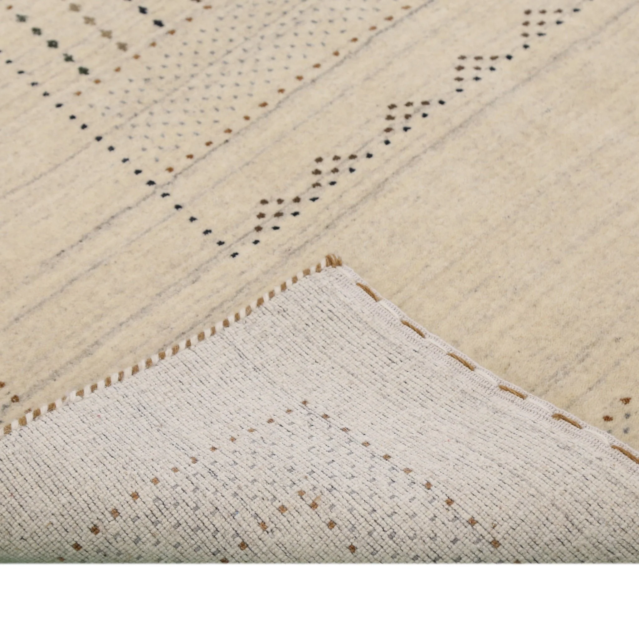 Beige Gabbeh Design Hand Loomed Wool Area Rug - Image 9