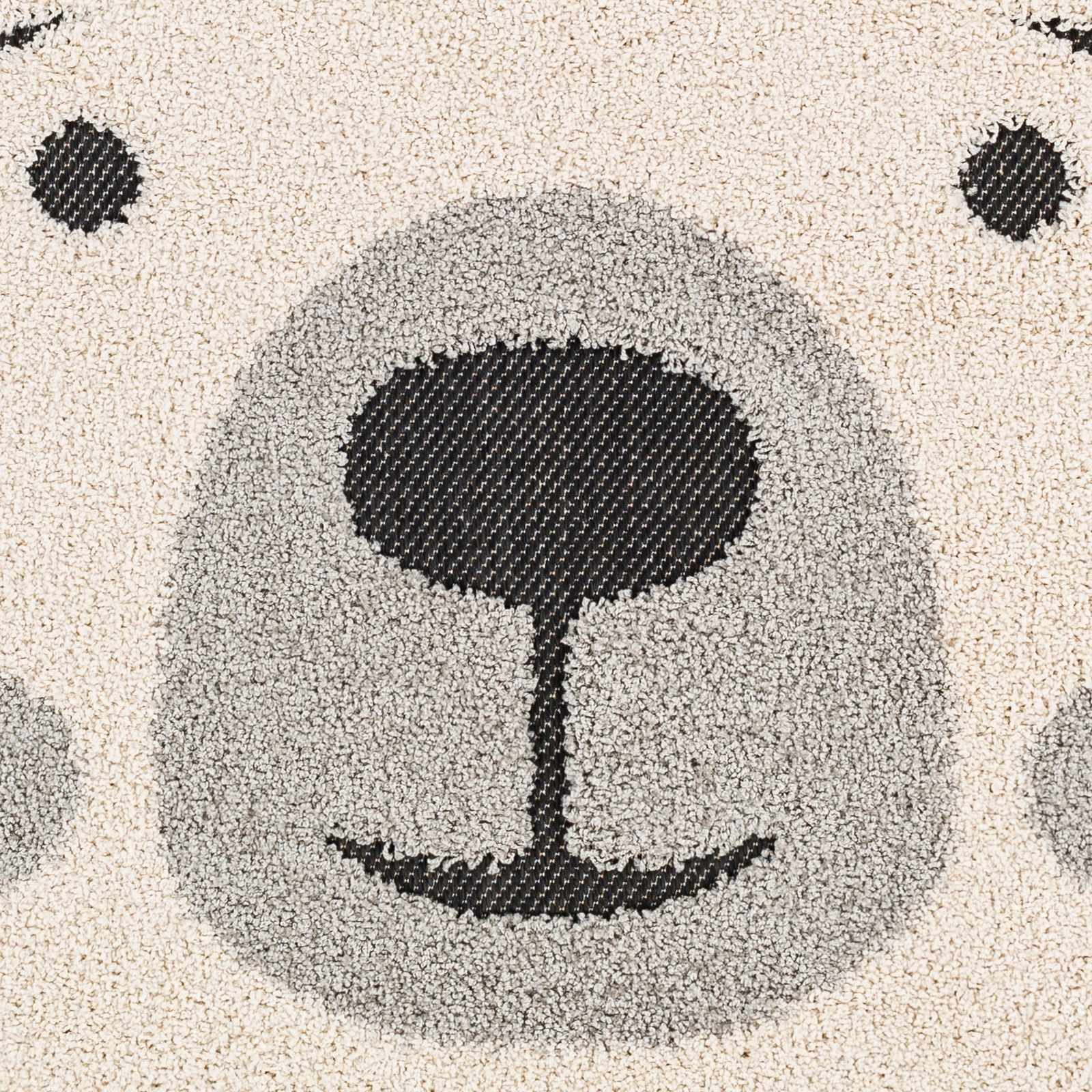 Beige, Gray and Black Kids Bear high low Texture Round Outdoor safe Area Rug - Image 3