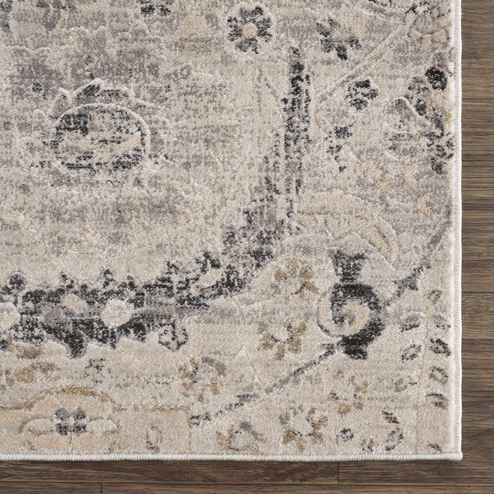 Beige, Gray and Charcoal Antique look Traditional Design area rug - Image 10