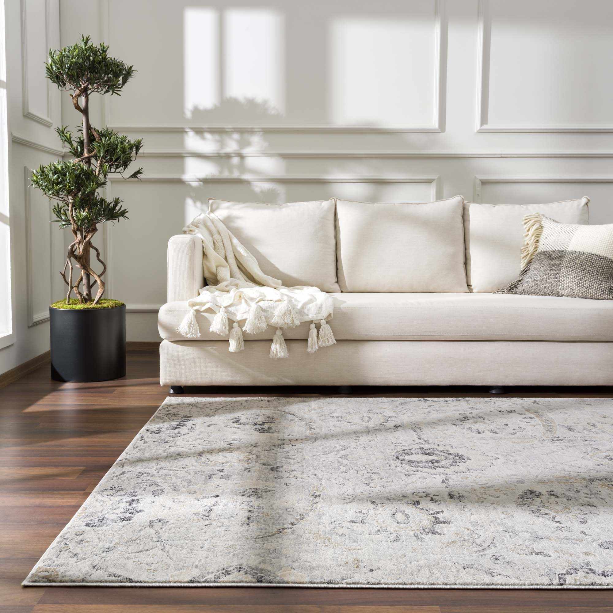 Beige, Gray and Charcoal Antique look Traditional Design area rug - Image 15