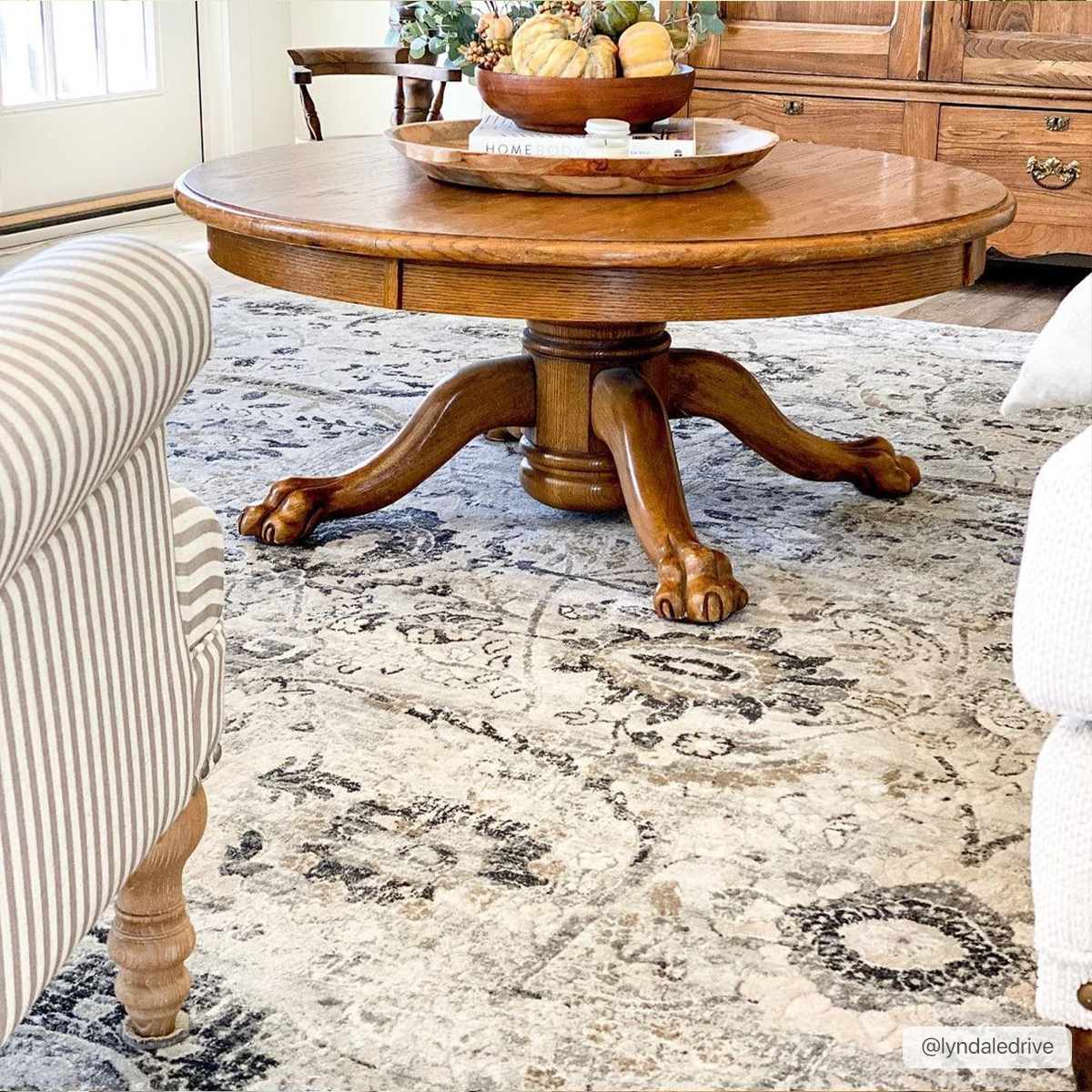 Beige, Gray and Charcoal Antique look Traditional Design area rug - Image 4