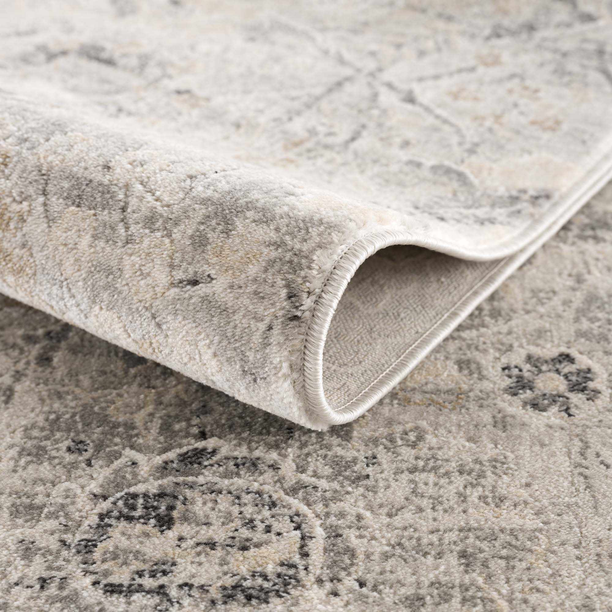 Beige, Gray and Charcoal Antique look Traditional Design area rug - Image 8