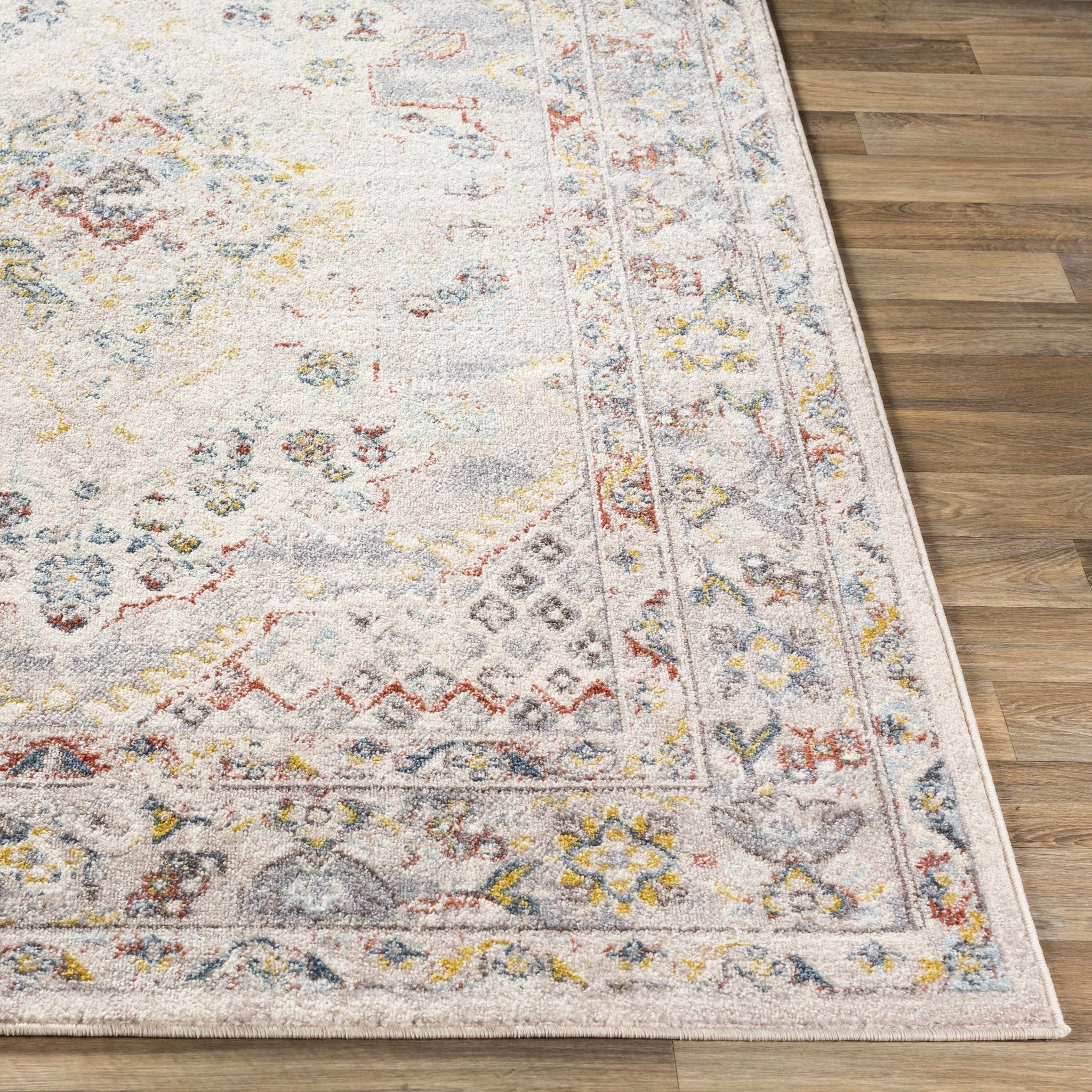 Beige, Gray and Ivory Traditional Heriz Medallion Multi size area rug - Image 10