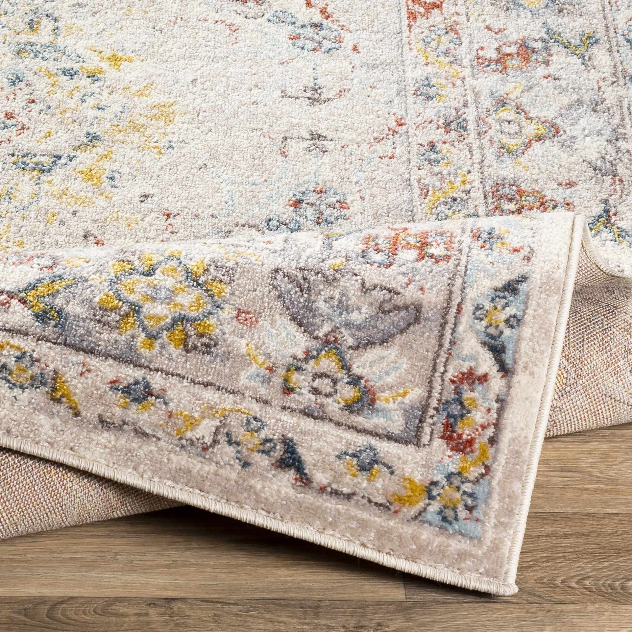 Beige, Gray and Ivory Traditional Heriz Medallion Multi size area rug - Image 11