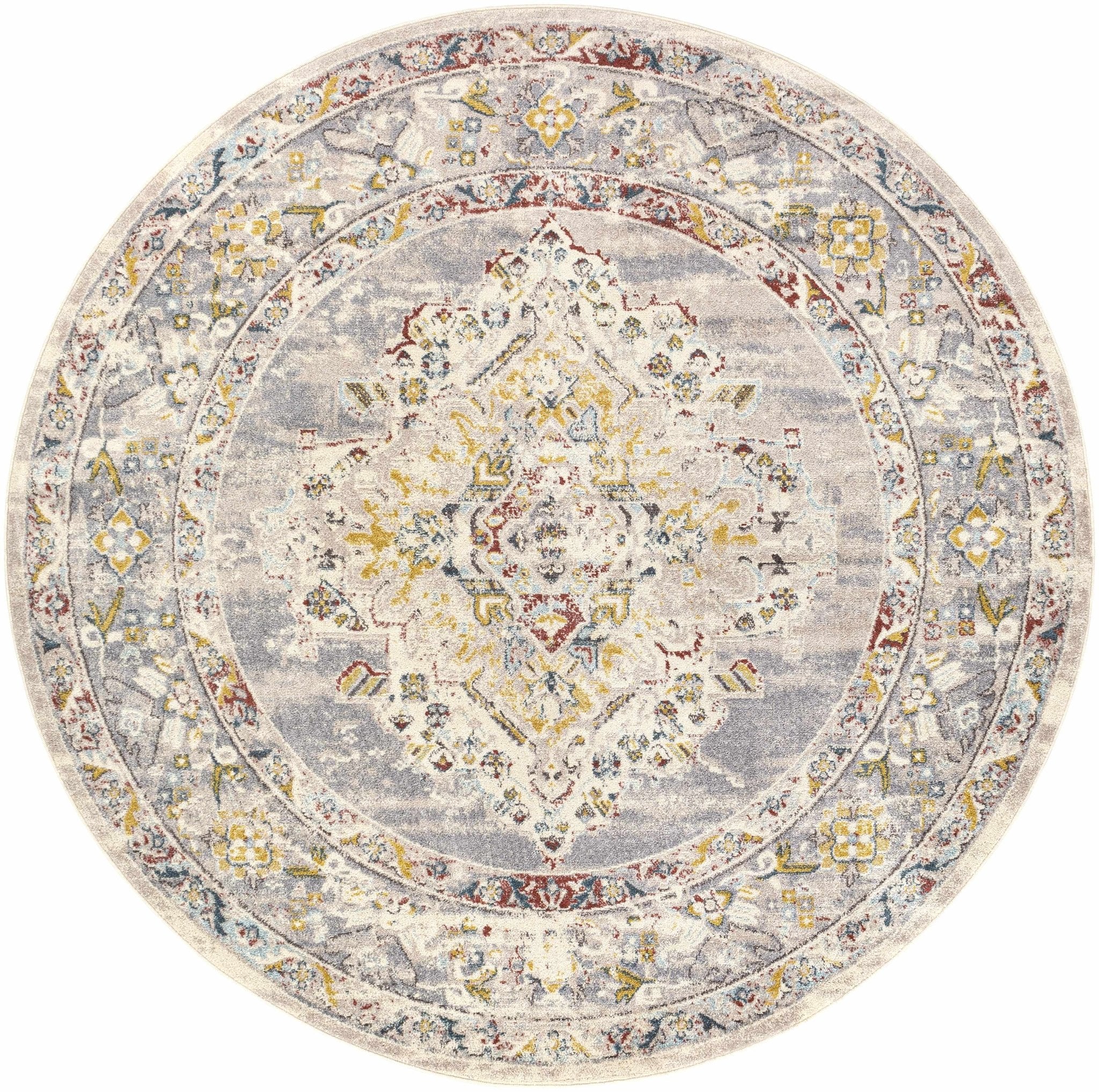 Beige, Gray and Ivory Traditional Heriz Medallion Multi size area rug - Image 16