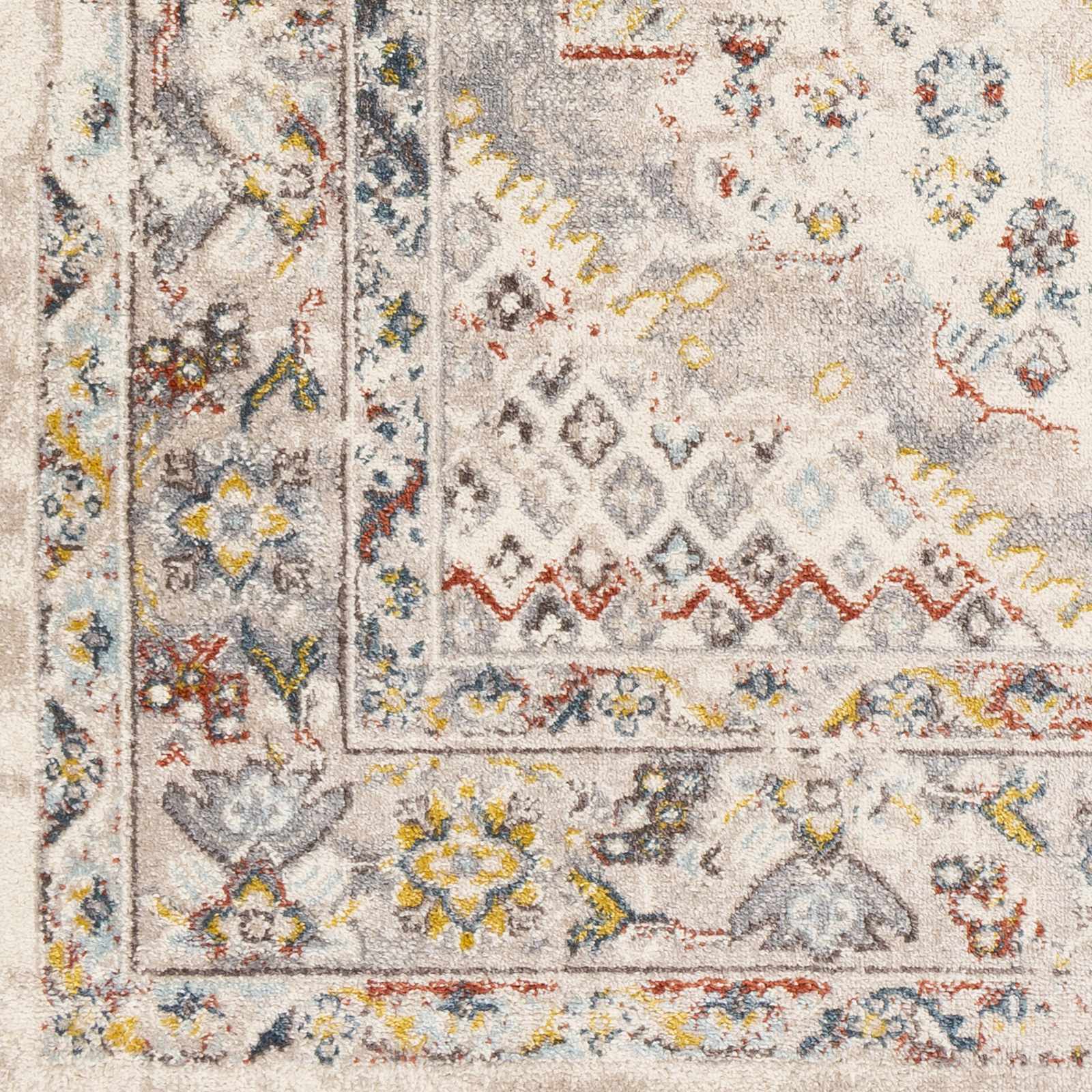 Beige, Gray and Ivory Traditional Heriz Medallion Multi size area rug - Image 3