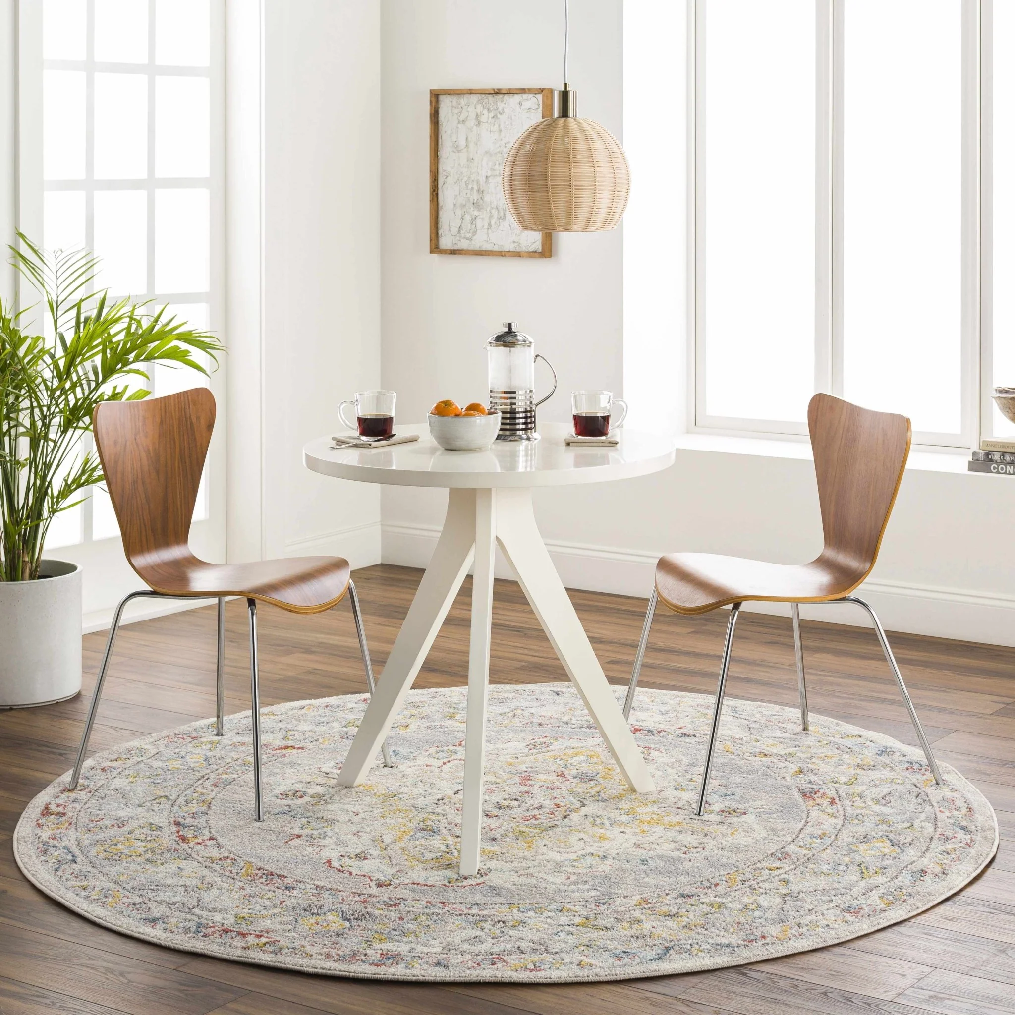 Beige, Gray and Ivory Traditional Heriz Medallion Multi size area rug - Image 6