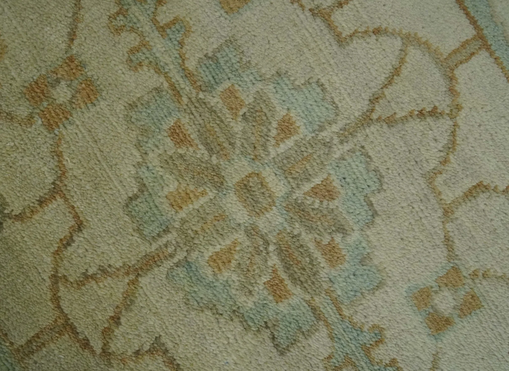 Beige, Gray and Olive Antique Floral Hand knotted Traditional Oushak 8x10 wool Area rug - Image 4