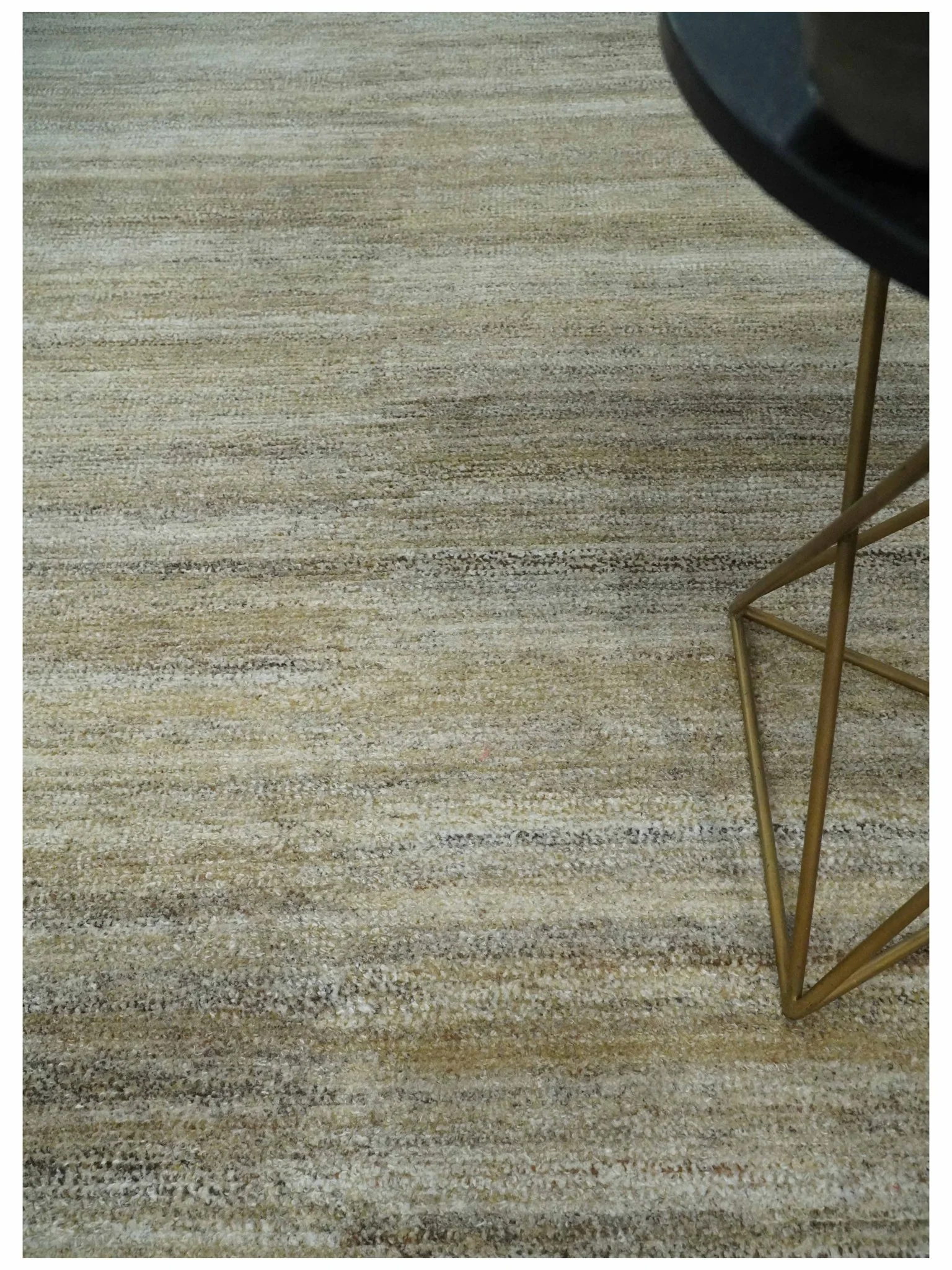 5x8 Beige, Gray and Silver Stripes Design Dari Pet yarn Rug - Image 3